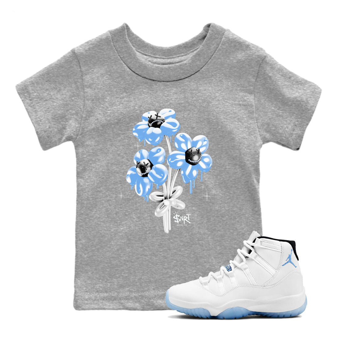 Balloon Bouquet snkmatch Tees Kids - Air Jordan 11 Legend Blue