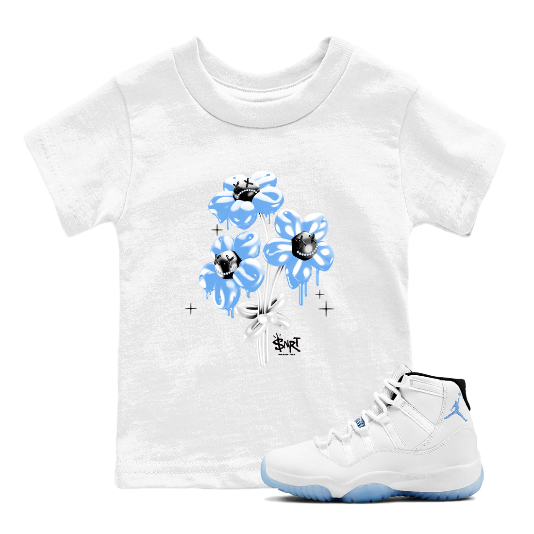 Balloon Bouquet snkmatch Tees Kids - Air Jordan 11 Legend Blue