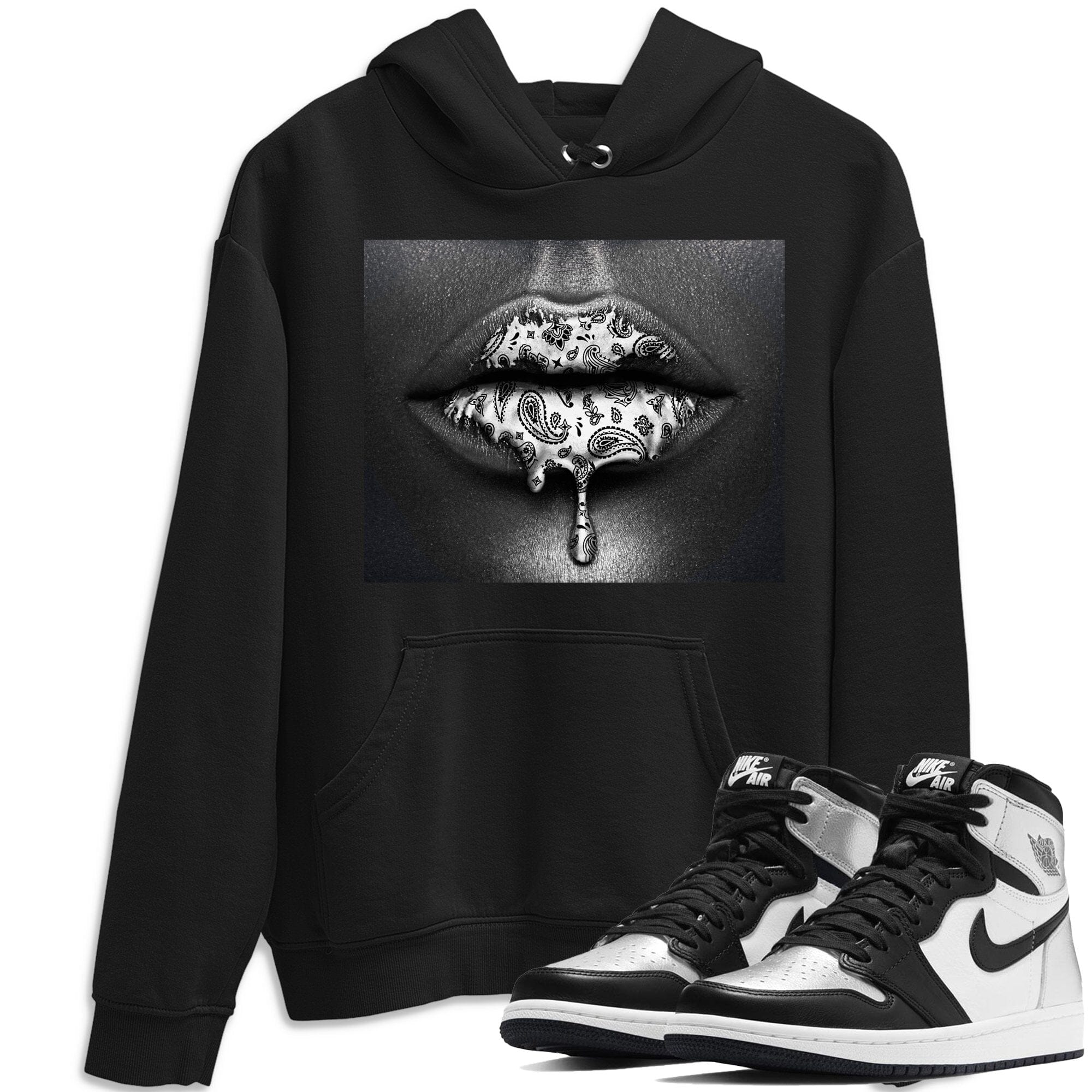 Bandana Lips Unisex Tops - Air Jordan 1 Silver Toe