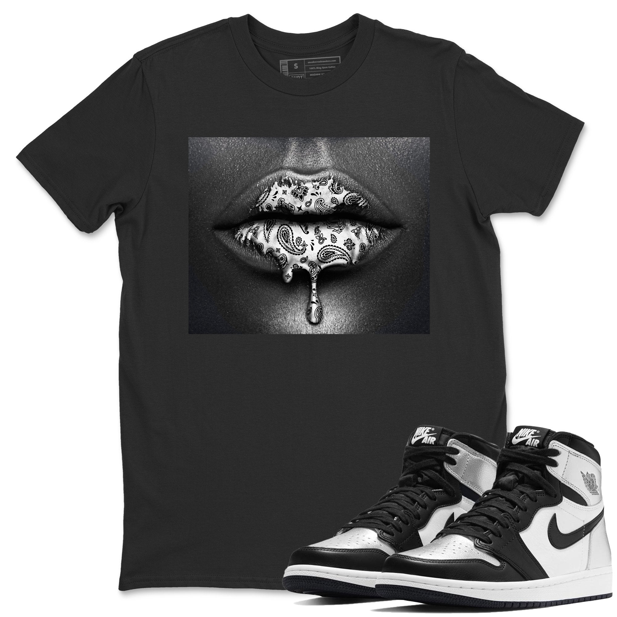 Bandana Lips Unisex Tops - Air Jordan 1 Silver Toe