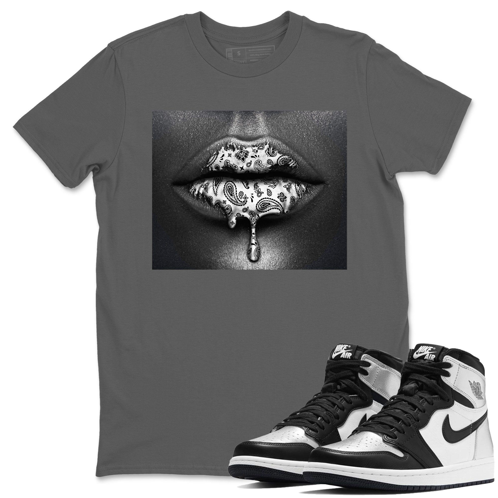 Bandana Lips Unisex Tops - Air Jordan 1 Silver Toe