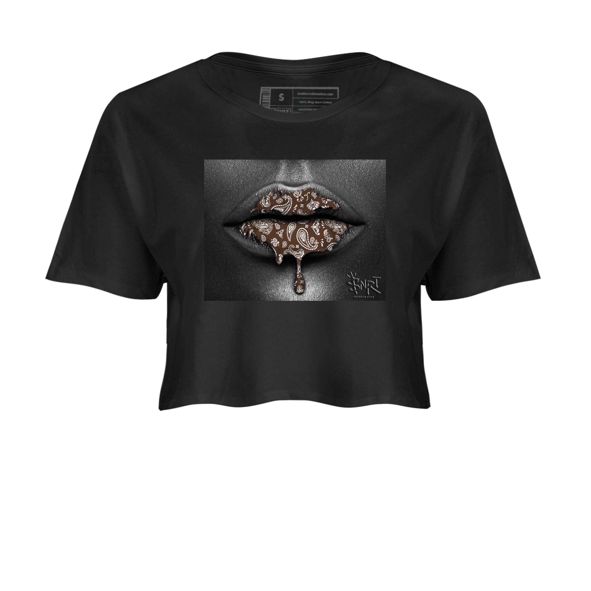 Bandana Lips snkmatch Women's Top - Air Jordan 12 Baroque Brown