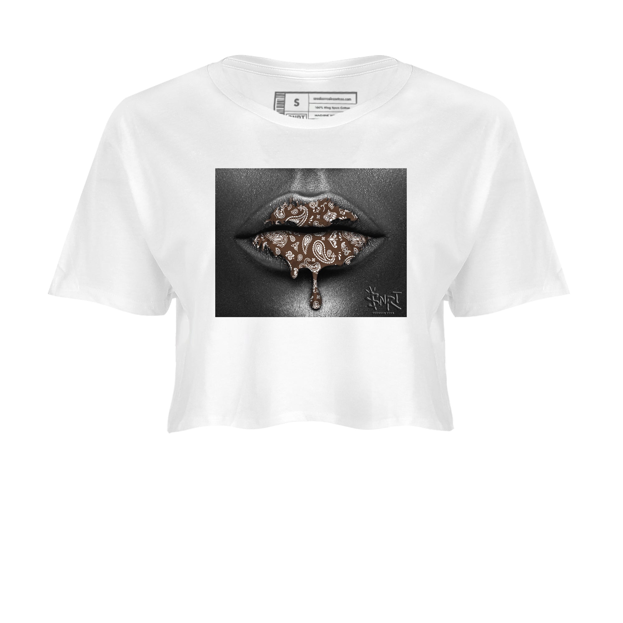 Bandana Lips snkmatch Women's Top - Air Jordan 12 Baroque Brown