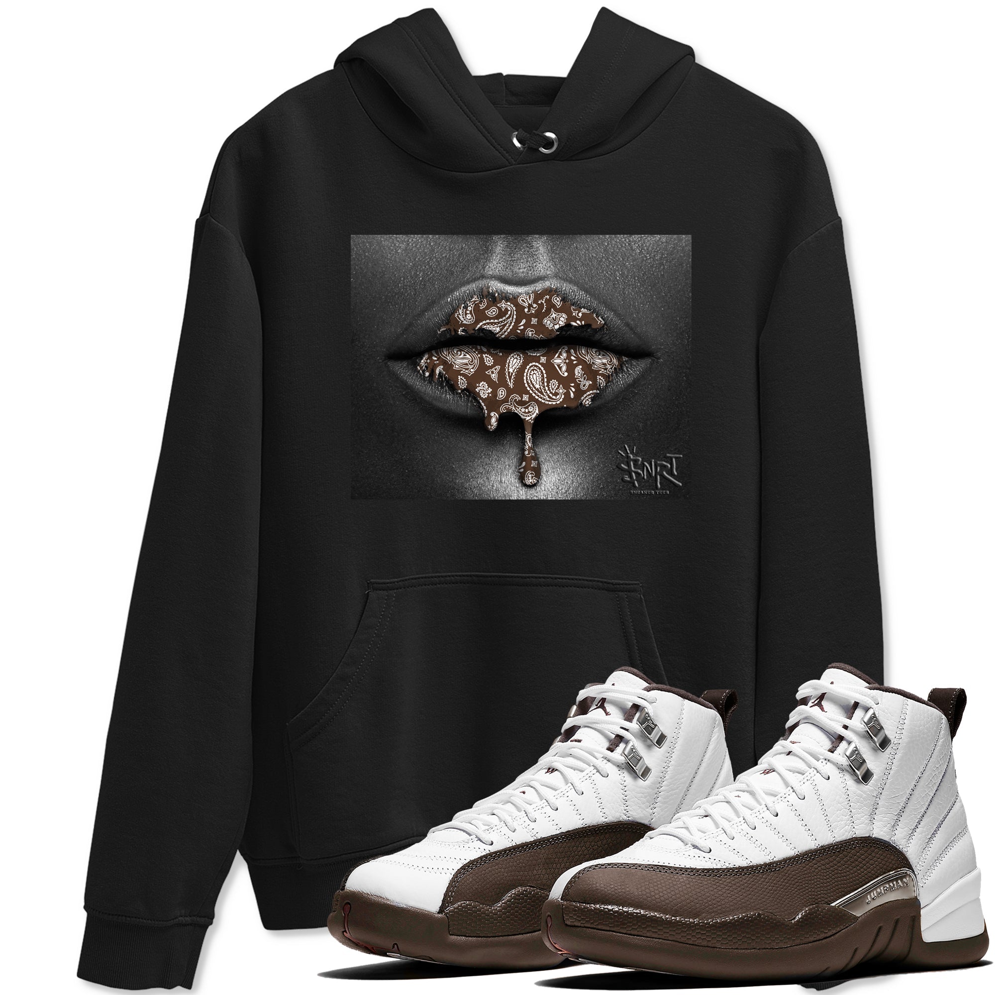 Bandana Lips snkmatch Tees - Air Jordan 12 Baroque Brown