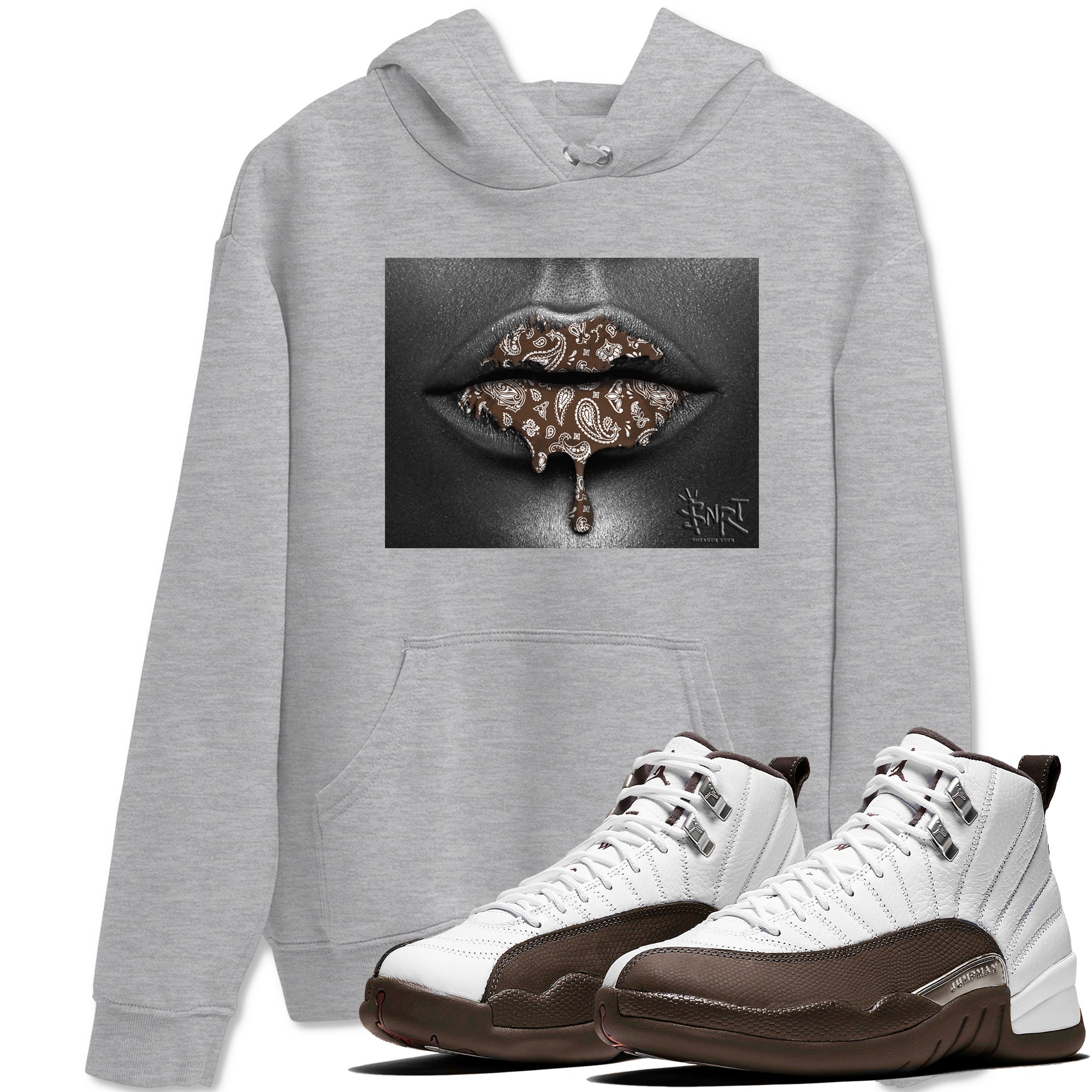 Bandana Lips snkmatch Tees - Air Jordan 12 Baroque Brown