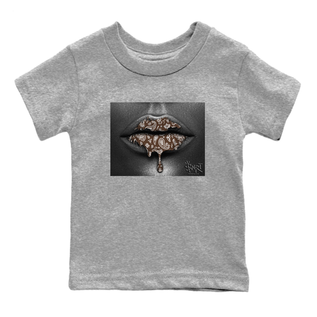 Bandana Lips snkmatch Tees Kids - Air Jordan 12 Baroque Brown