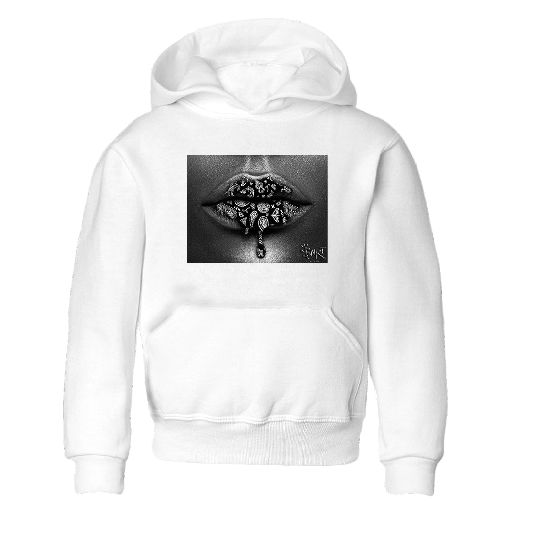 Bandana Lips snkmatch Tees Kids - Air Jordan 12 Black Wolf Grey