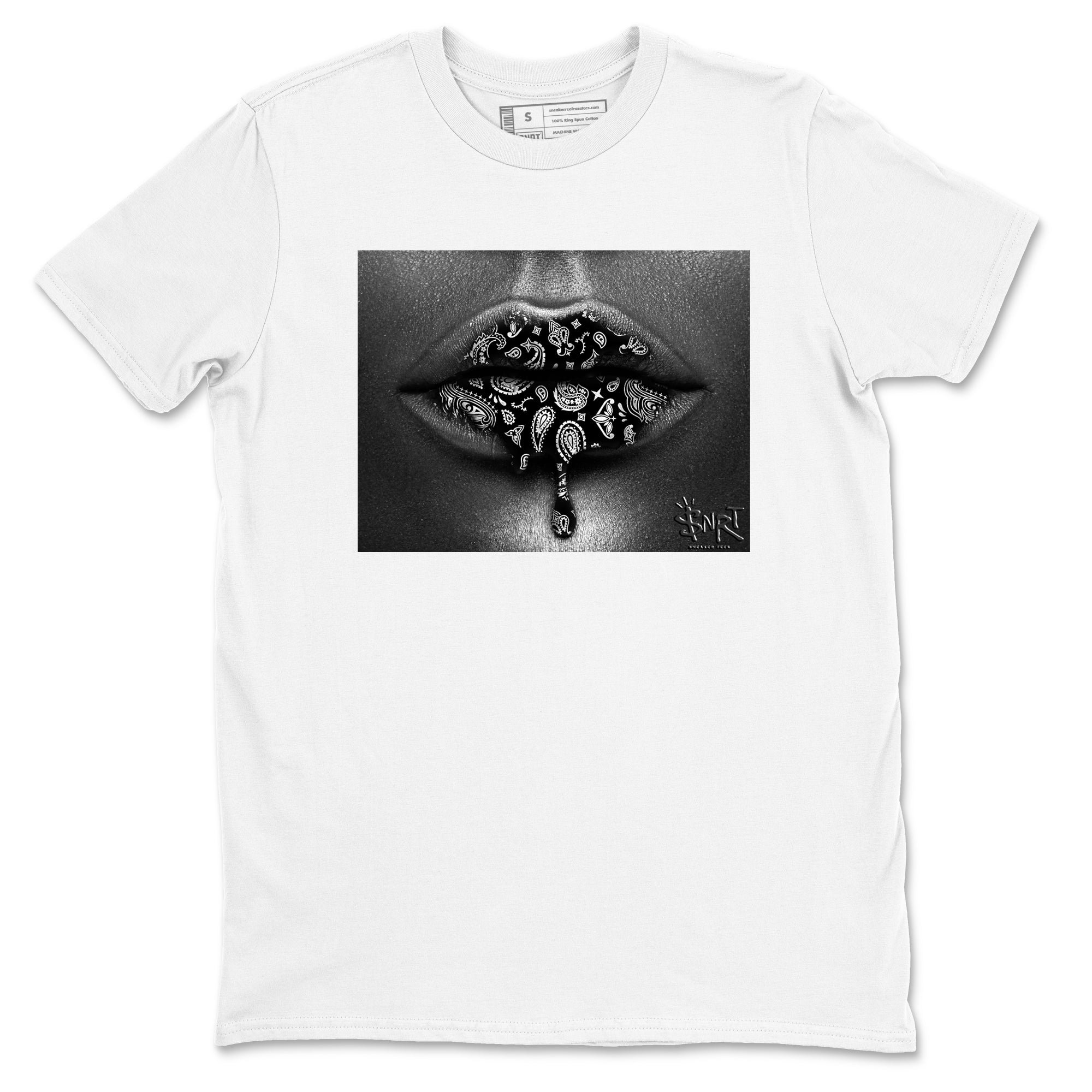 Bandana Lips snkmatch Tees - Air Jordan 12 Black Wolf Grey