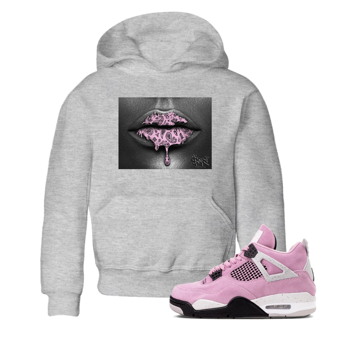 Bandana Lips snkmatch Tees Kids - Air Jordan 4 Orchid
