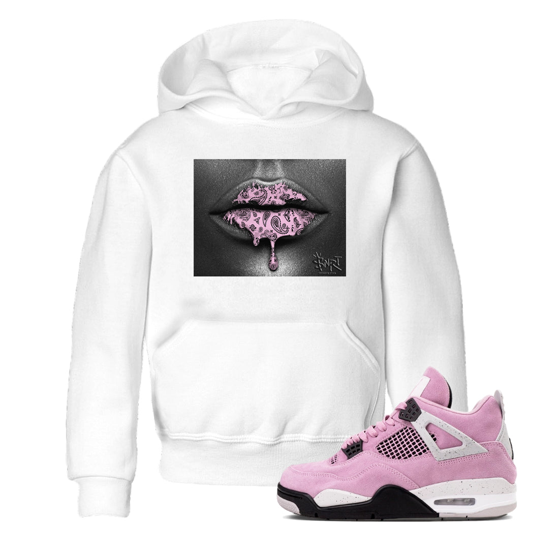 Bandana Lips snkmatch Tees Kids - Air Jordan 4 Orchid