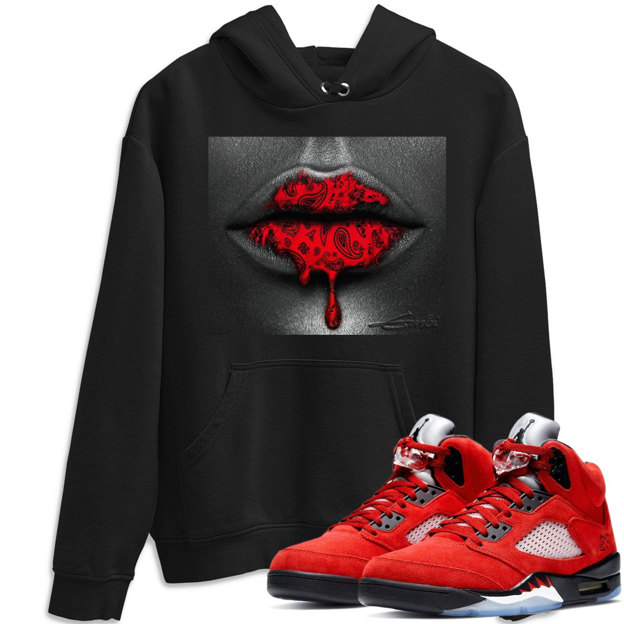 Bandana Lips Unisex Tops - Air Jordan 5 Raging Bull