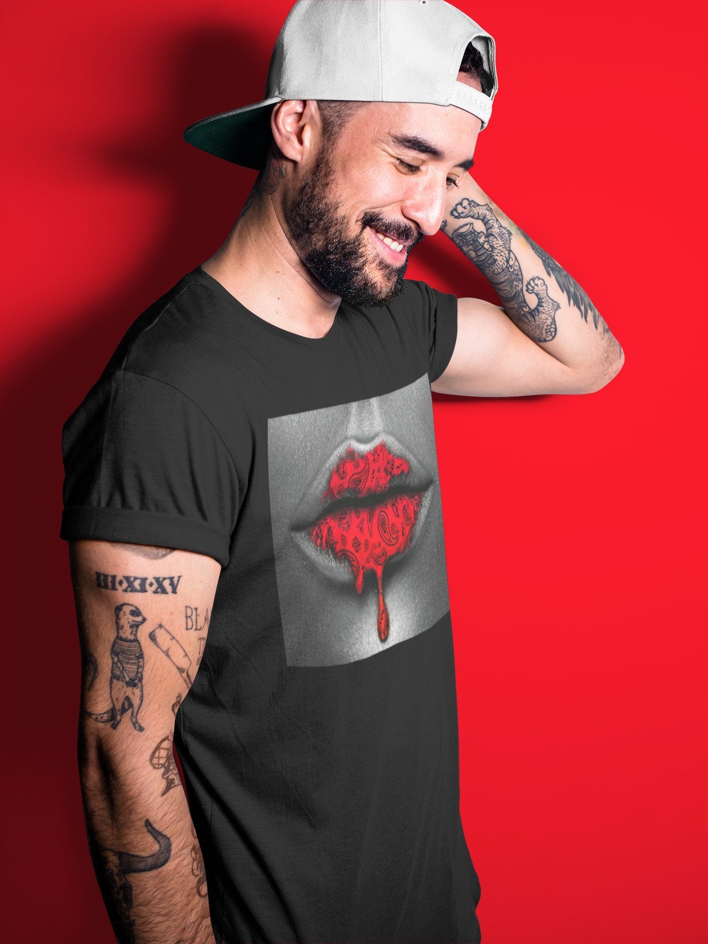 Bandana Lips Unisex Tops - Air Jordan 5 Raging Bull