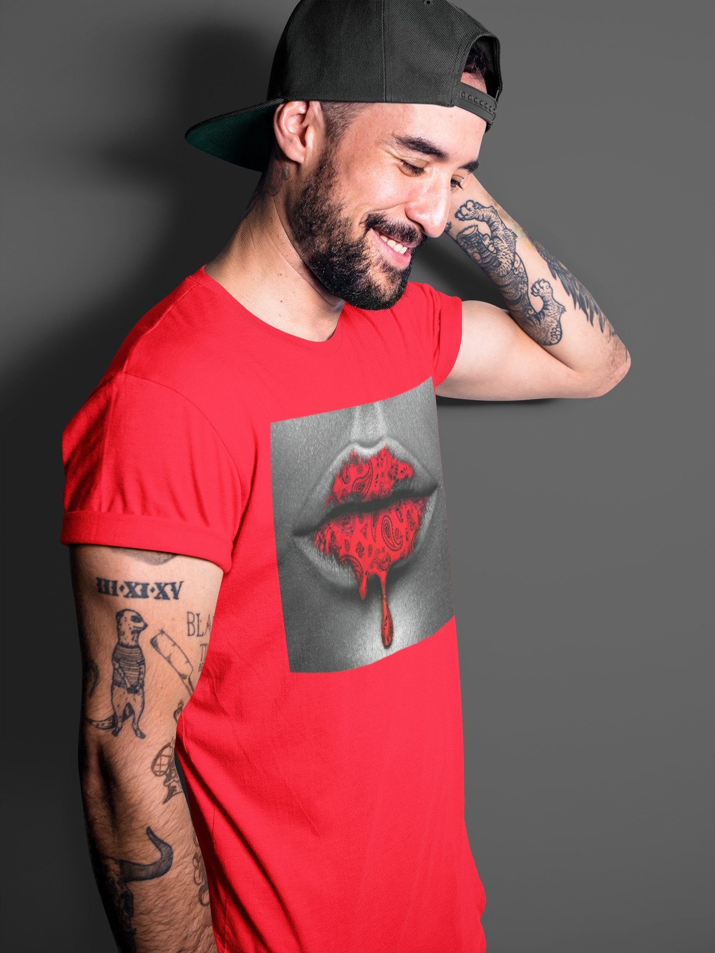 Bandana Lips Unisex Tops - Air Jordan 5 Raging Bull