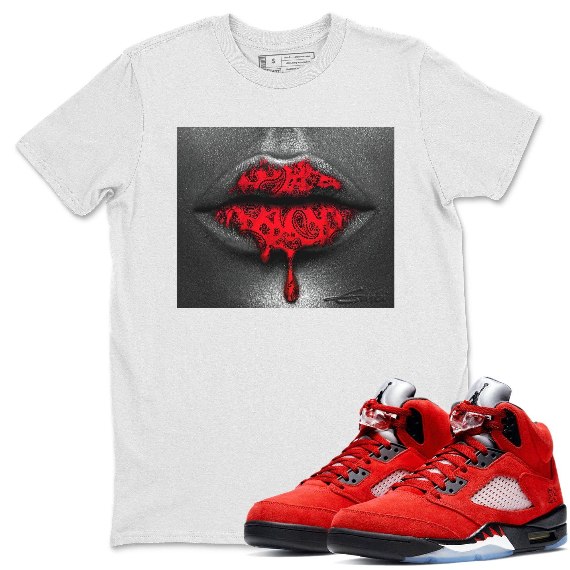 Bandana Lips Unisex Tops - Air Jordan 5 Raging Bull