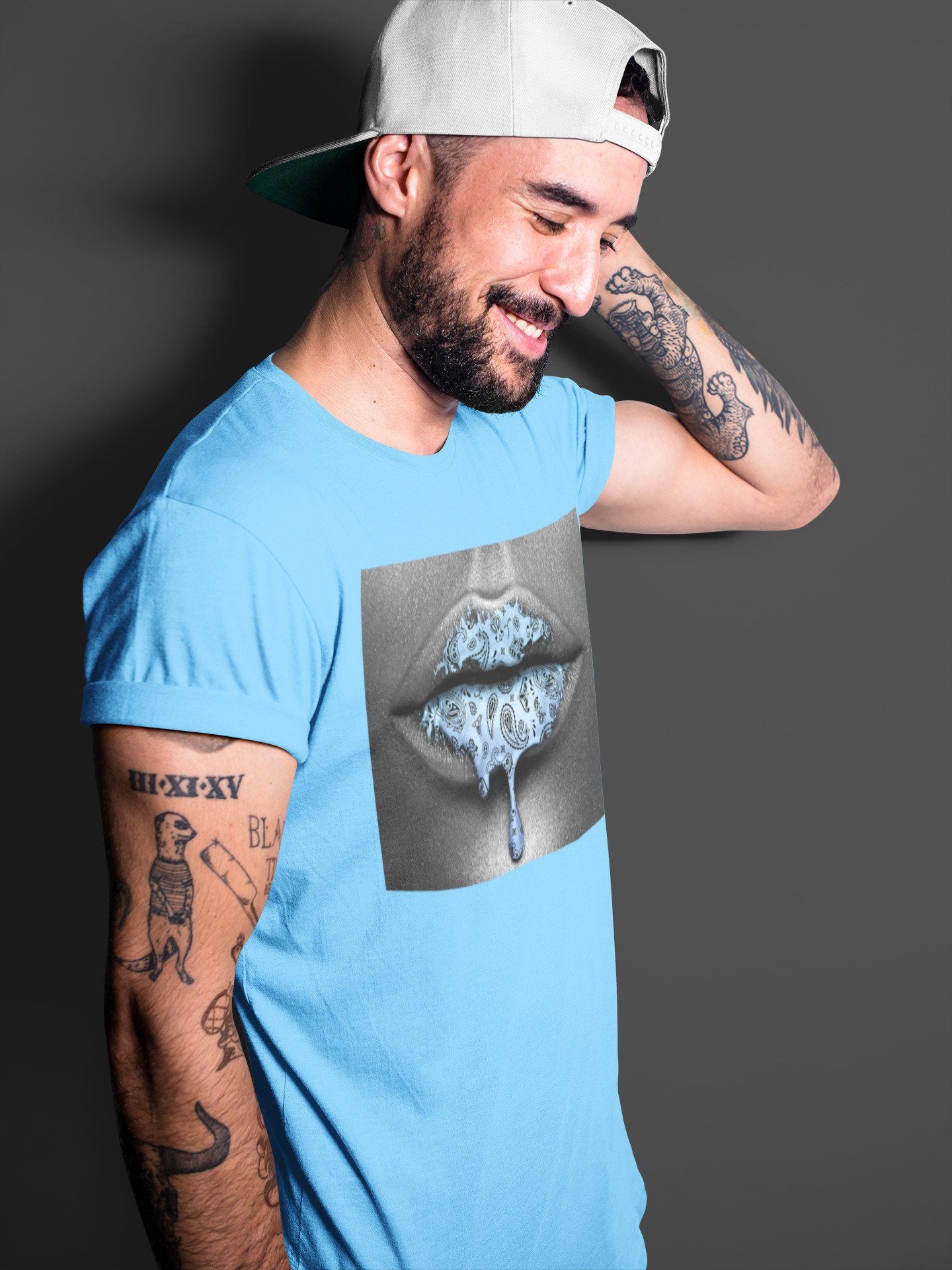Bandana Lips Unisex Tops - Air Jordan 1 University Blue