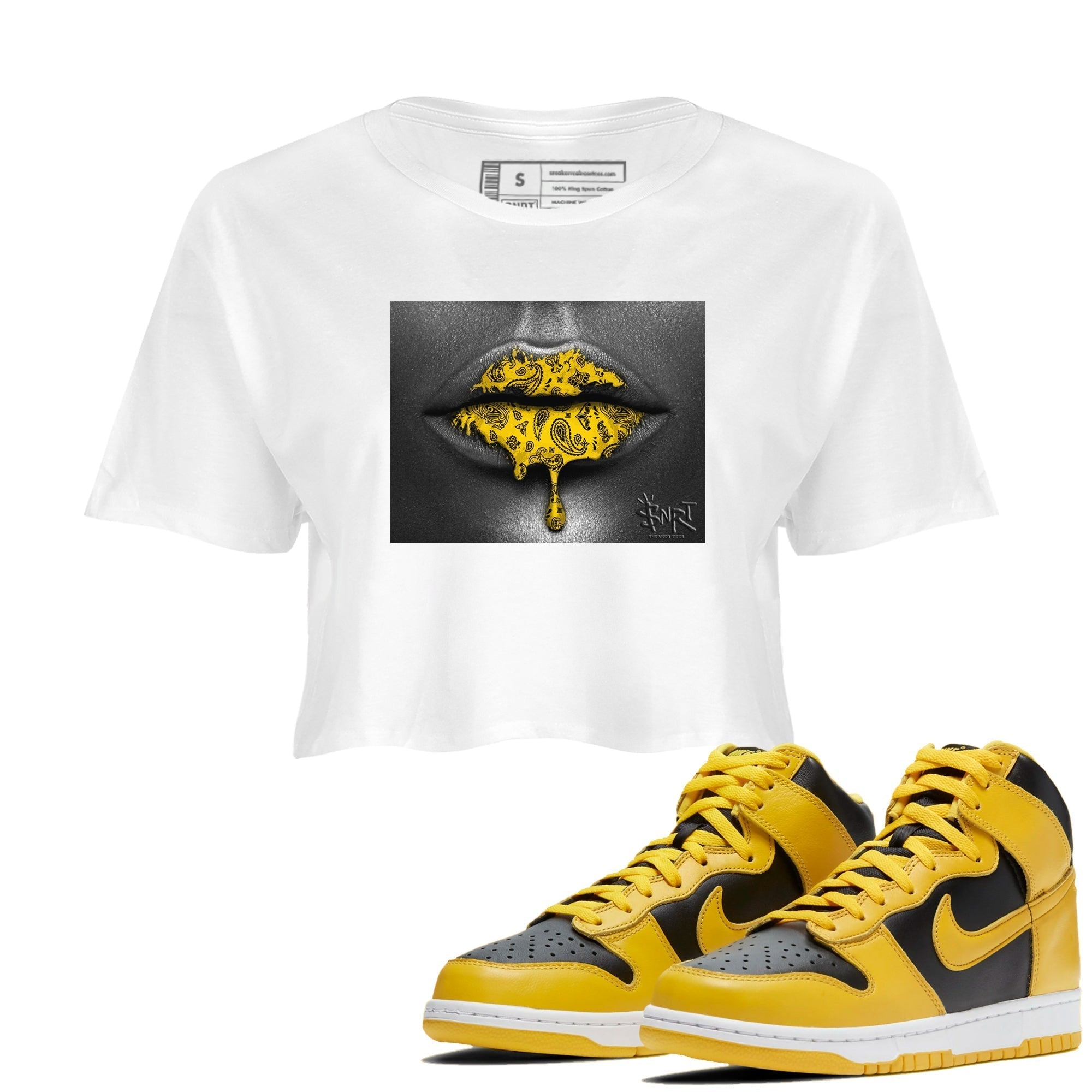 Bandana Lips snkmatch Women's Top - Dunk High Pollen