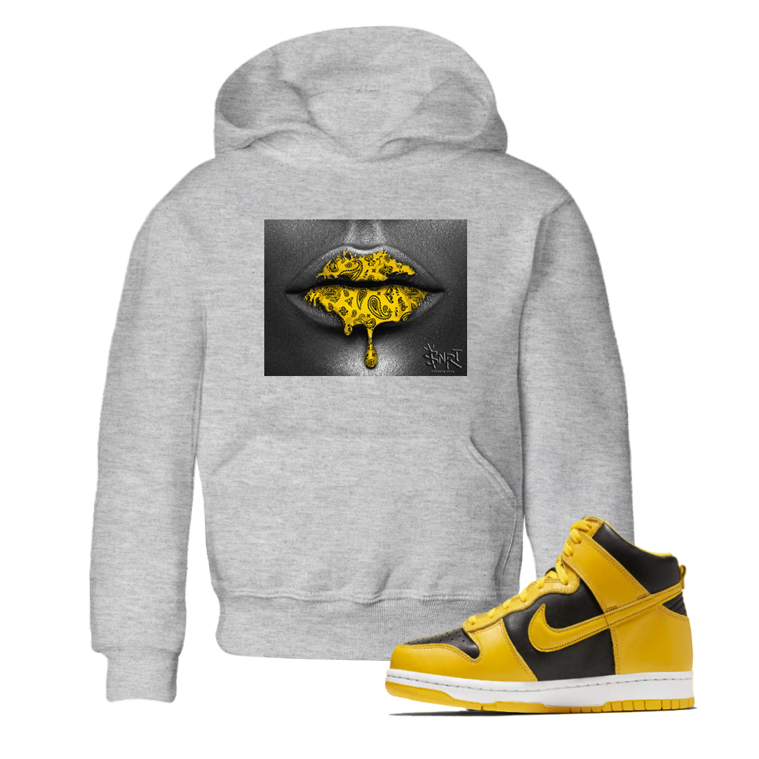Bandana Lips snkmatch Tees Kids - Dunk High Pollen