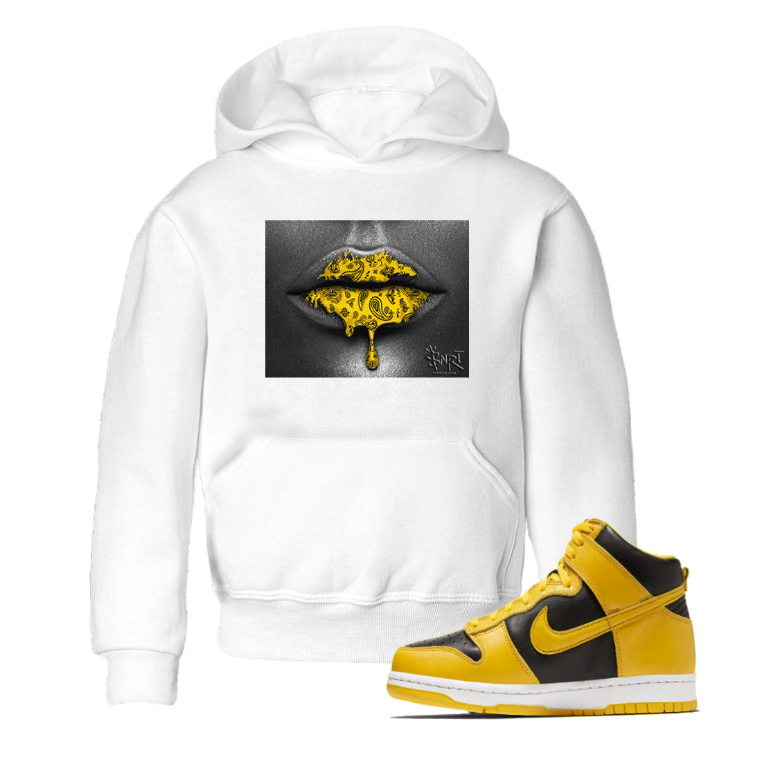 Bandana Lips snkmatch Tees Kids - Dunk High Pollen
