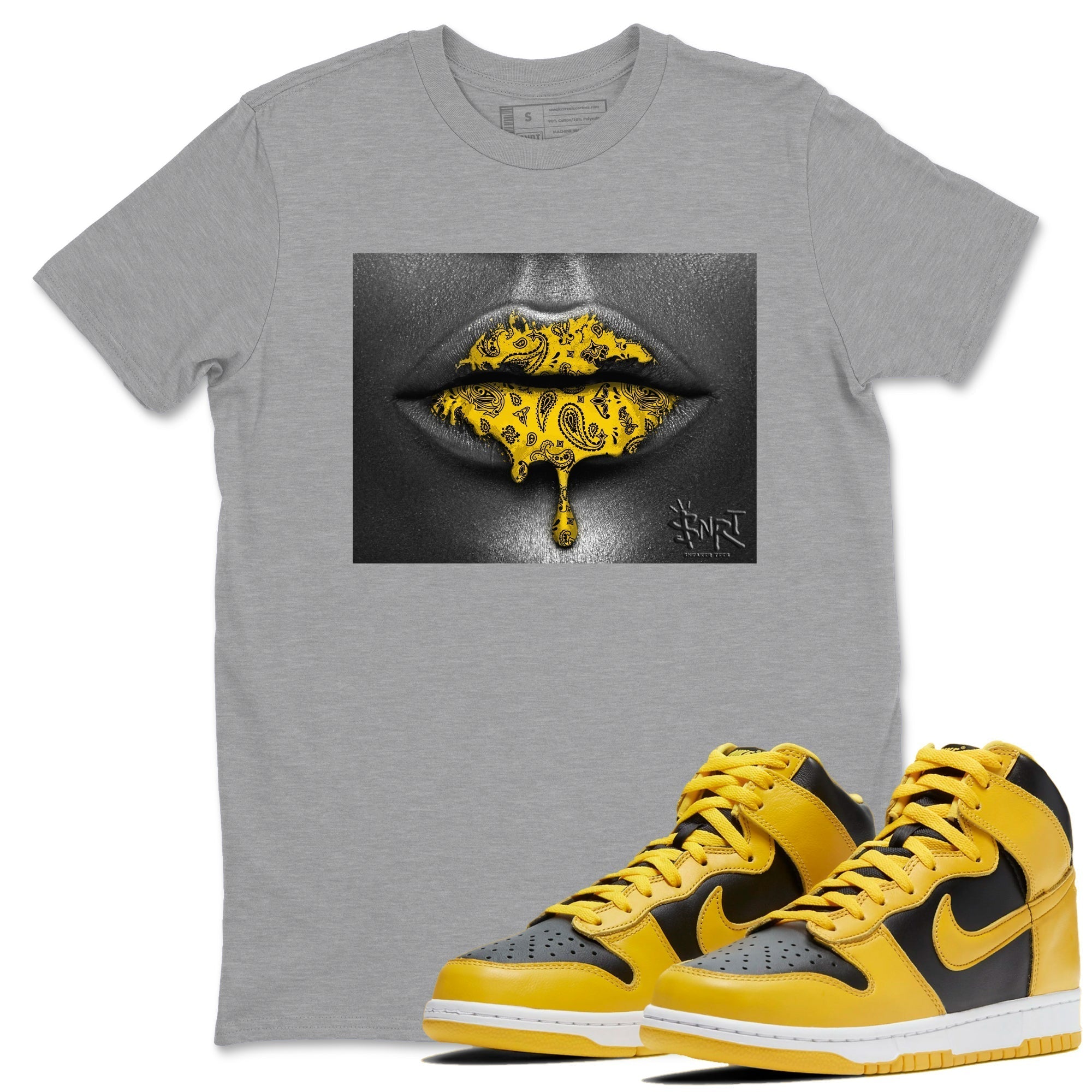 Bandana Lips snkmatch Tees - Dunk High Pollen