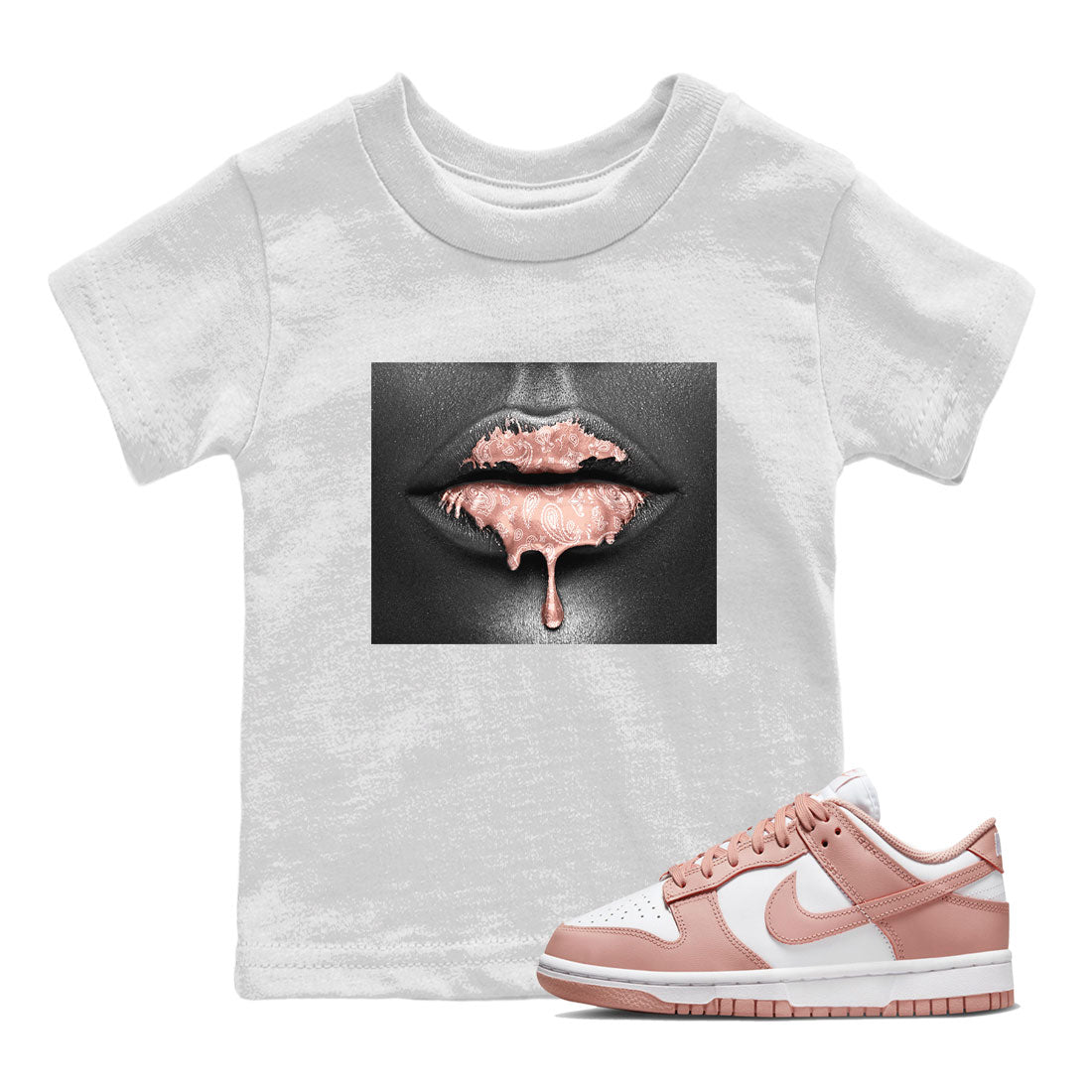 Bandana Lips snkmatch Tee Kids - Dunk Rose Whisper