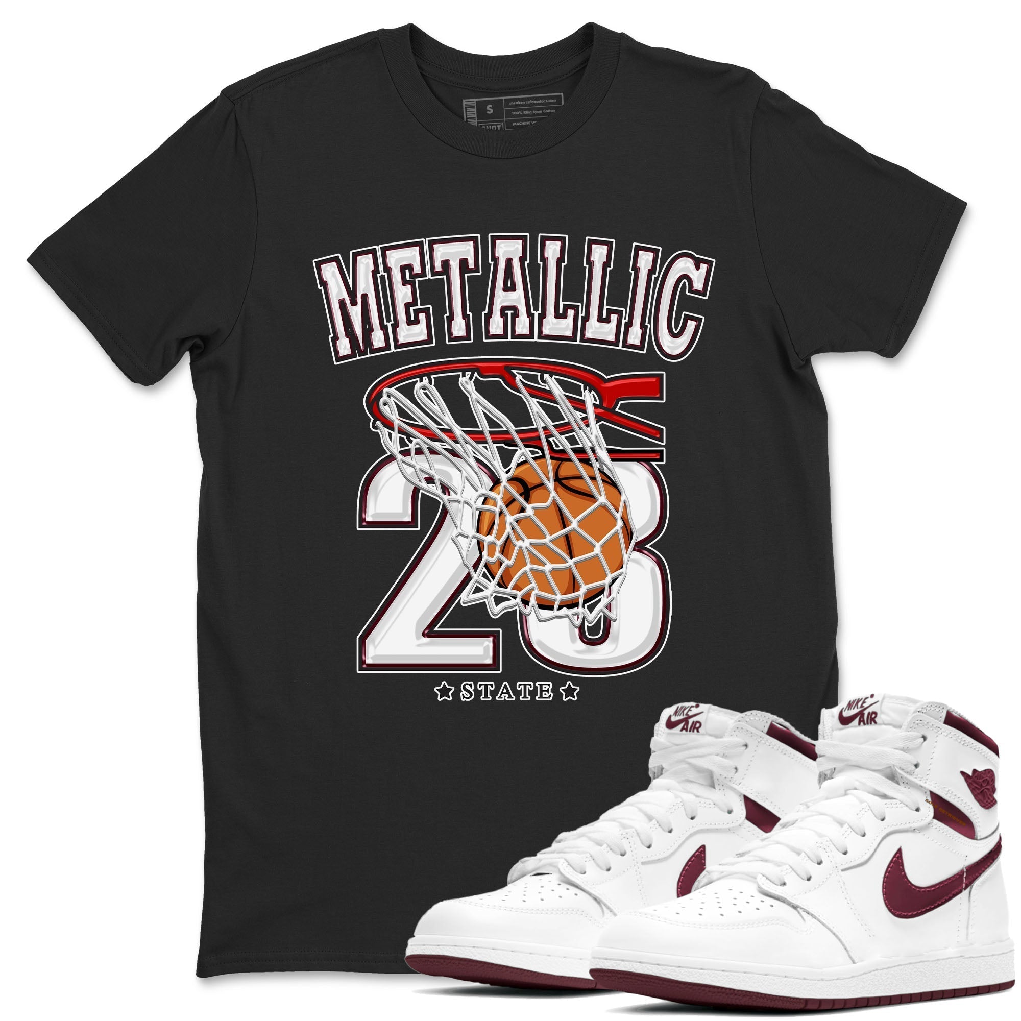 Basketball snkmatch Tees - Air Jordan 1 Metallic Burgundy