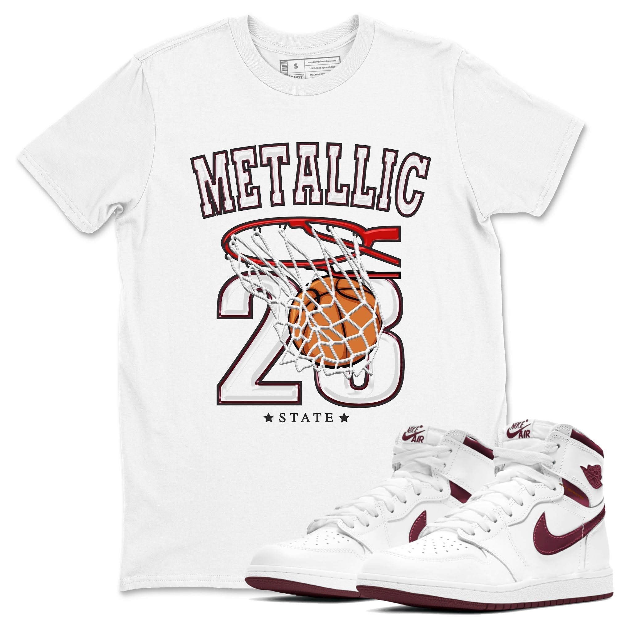 Basketball snkmatch Tees - Air Jordan 1 Metallic Burgundy