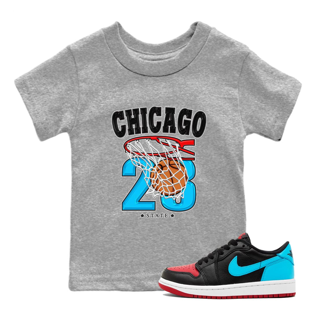 Basketball snkmatch Tee Kids - Air Jordan 1 UNC to Chicago