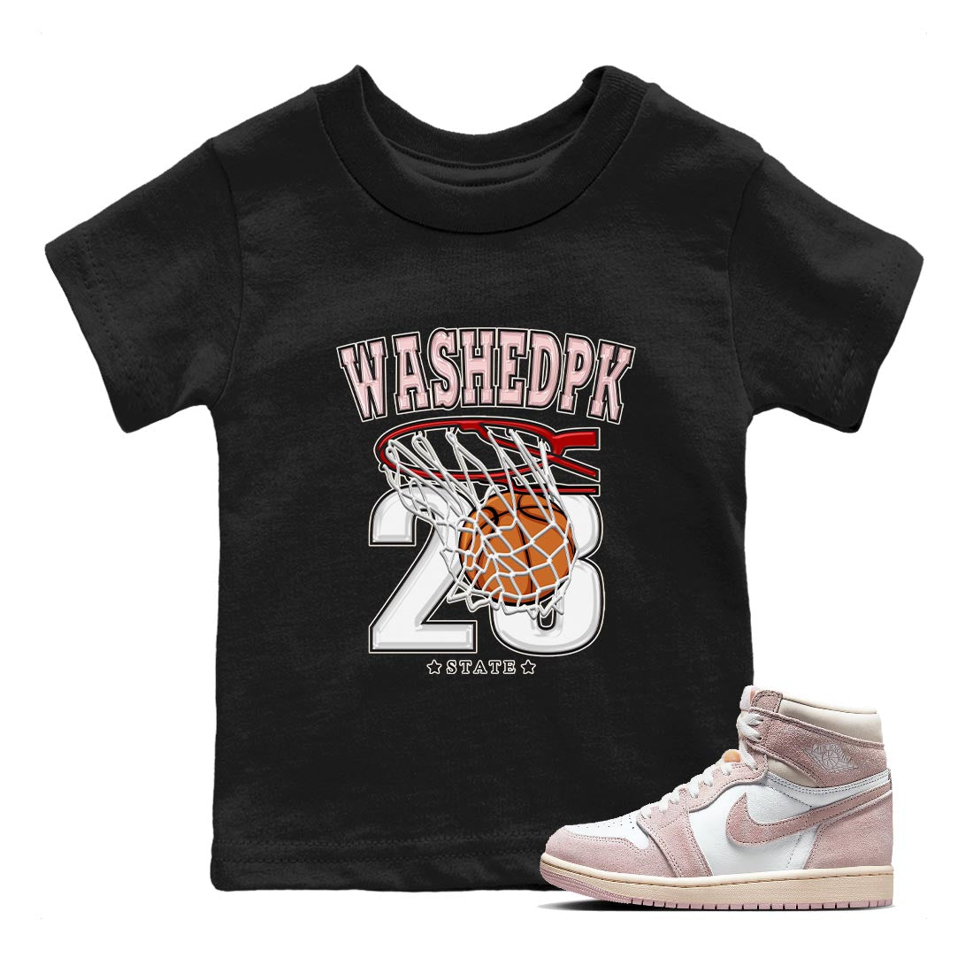Basketball Kids Tops - Air Jordan 1 Washed Pink
