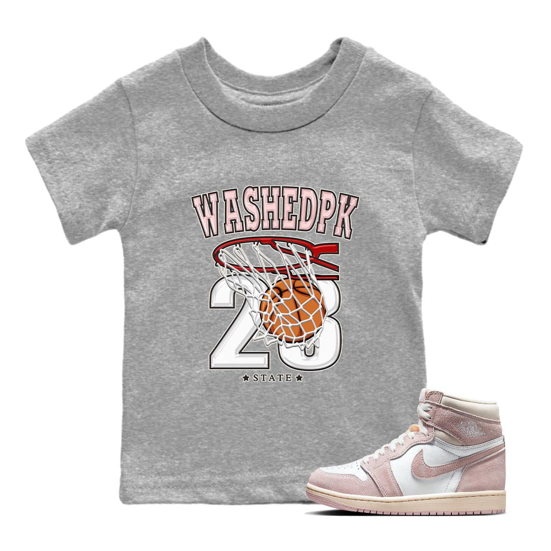 Basketball Kids Tops - Air Jordan 1 Washed Pink
