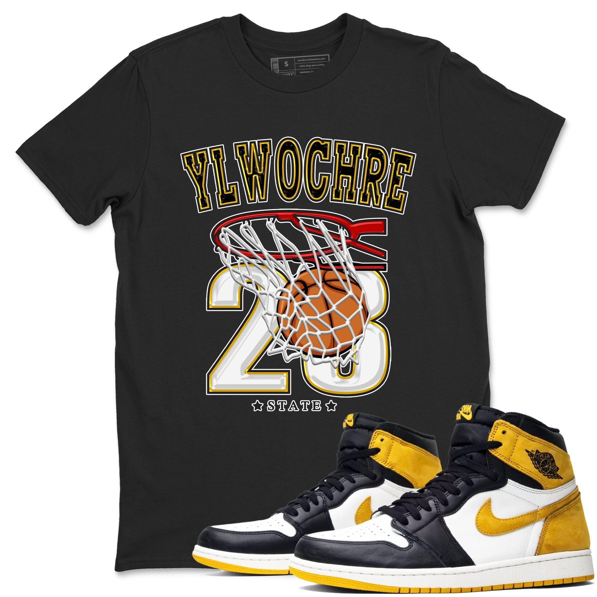Basketball snkmatch Tees - Air Jordan 1 Yellow Ochre