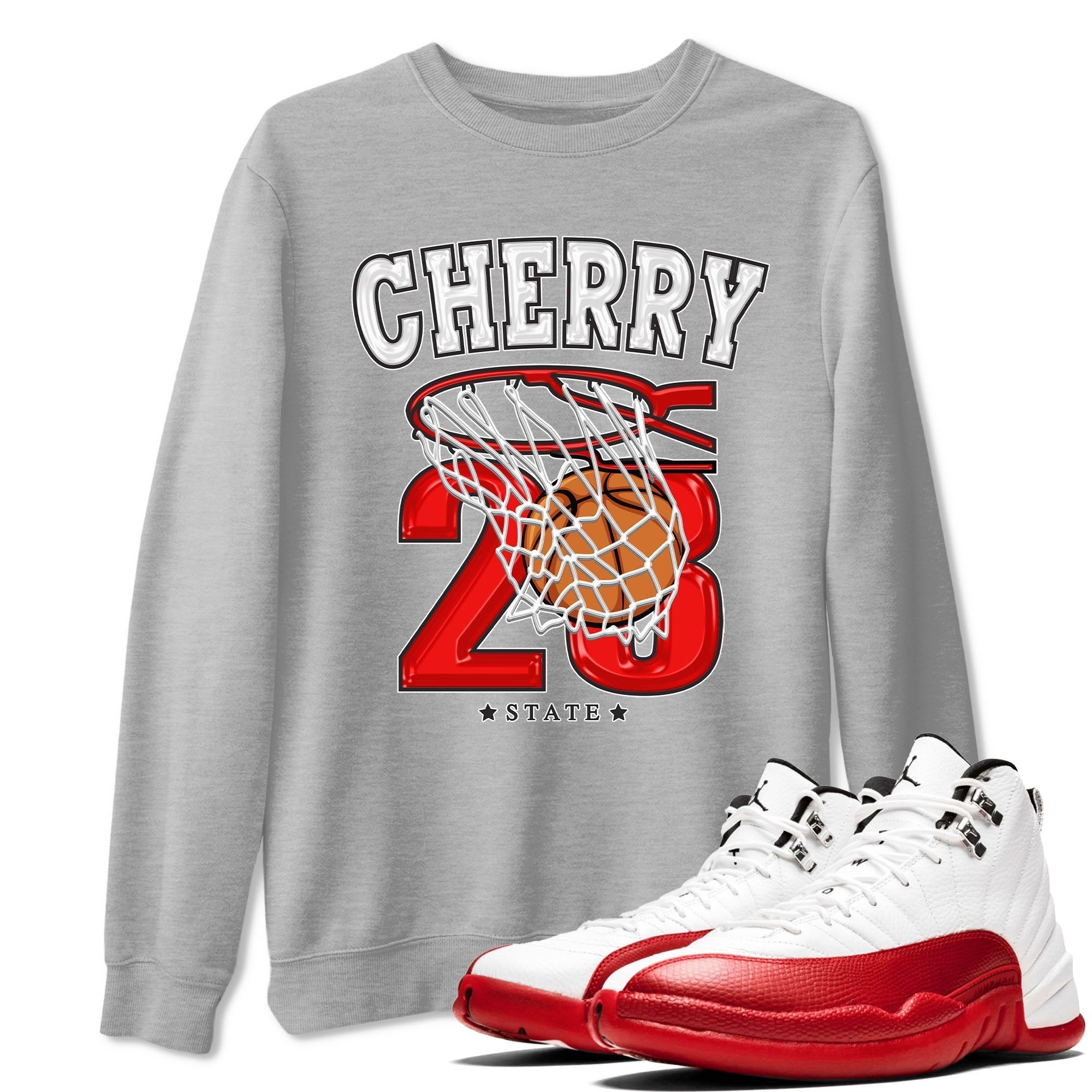 Basketball snkmatch Tee - Air Jordan 12 Cherry