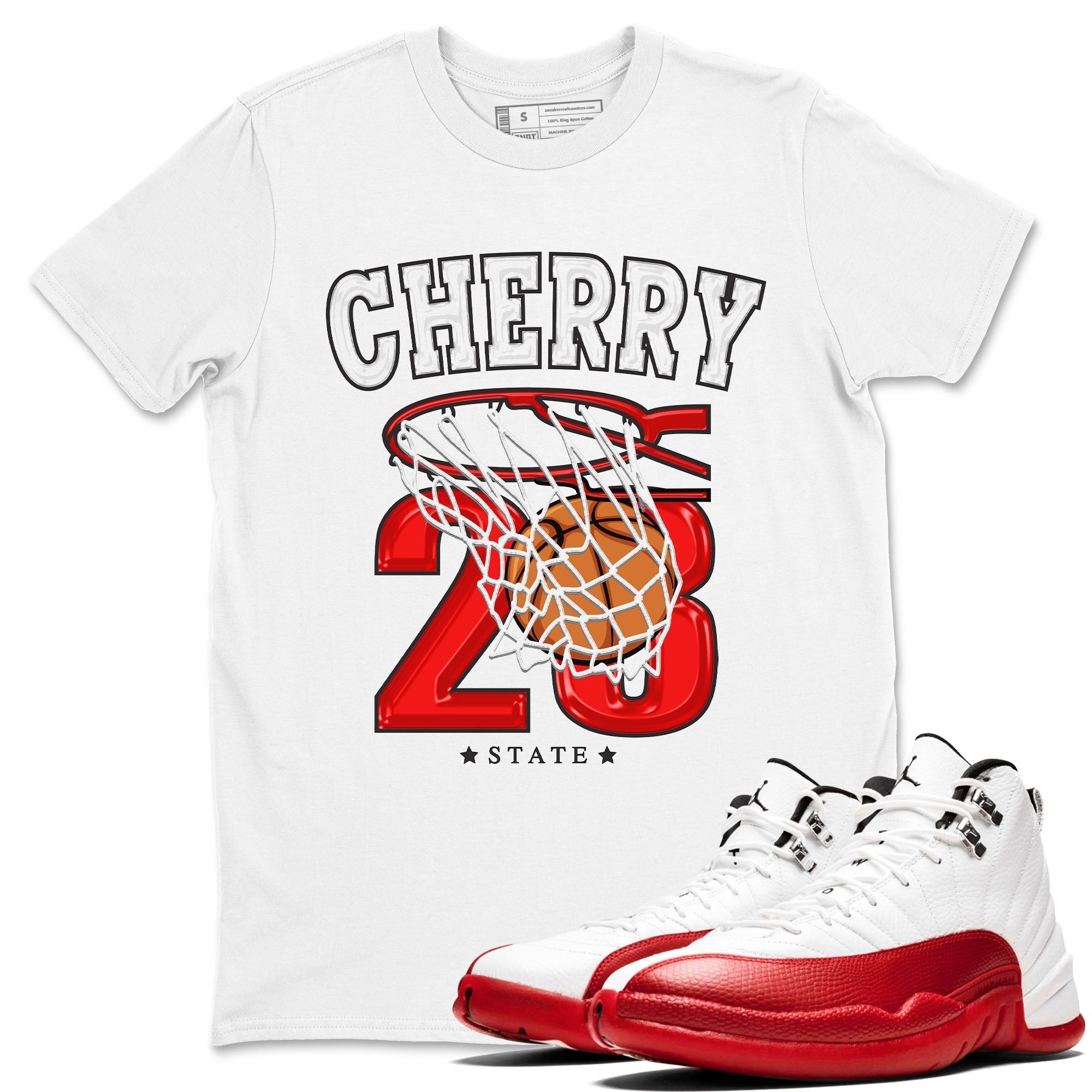 Basketball snkmatch Tee - Air Jordan 12 Cherry