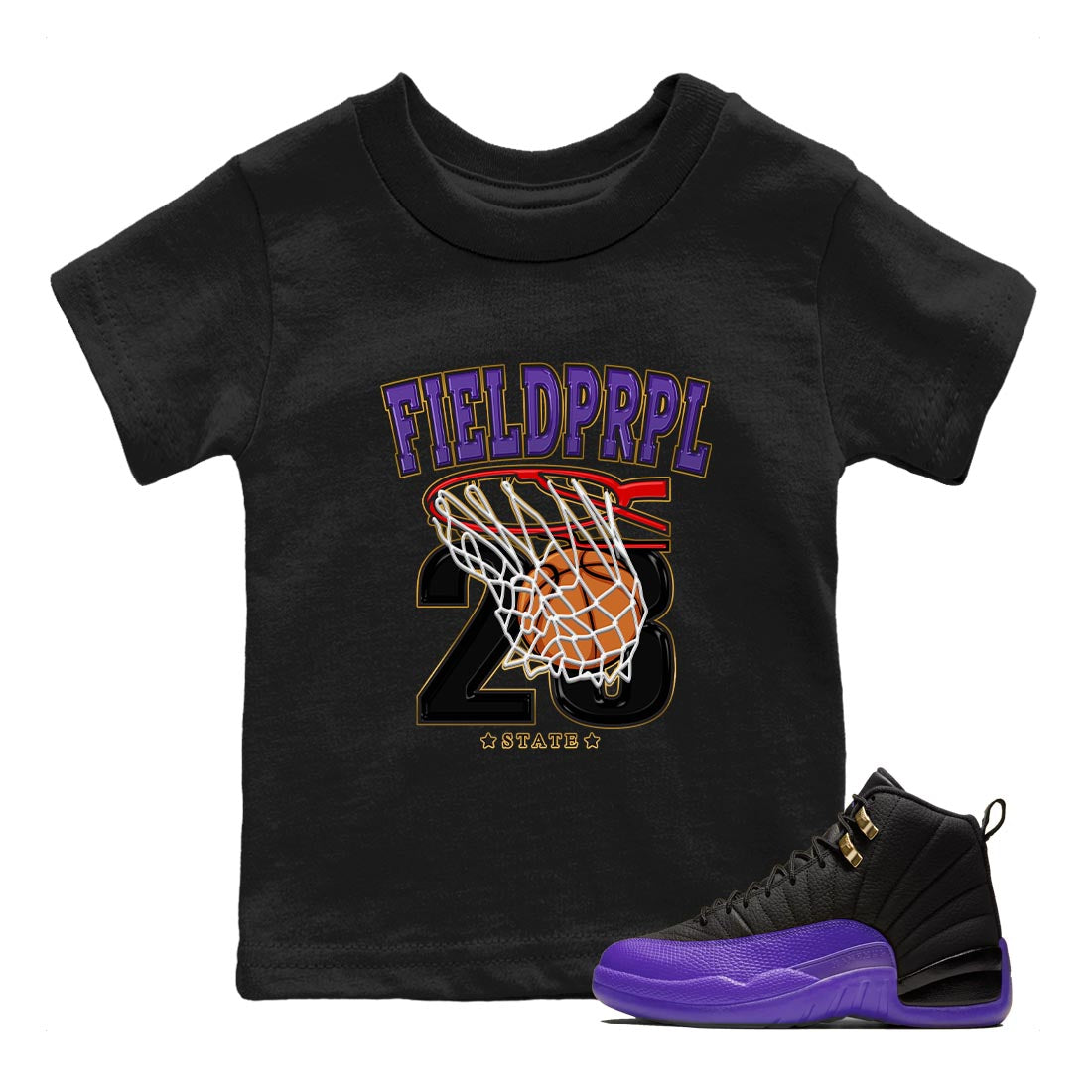 Basketball snkmatch Tee Kids - Air Jordan 12 Field Purple