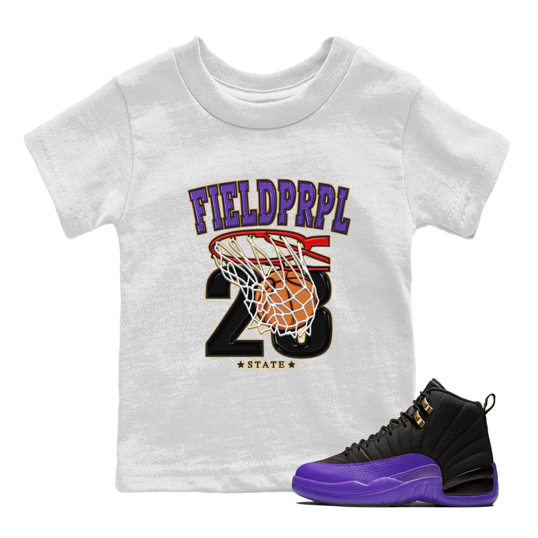 Basketball snkmatch Tee Kids - Air Jordan 12 Field Purple