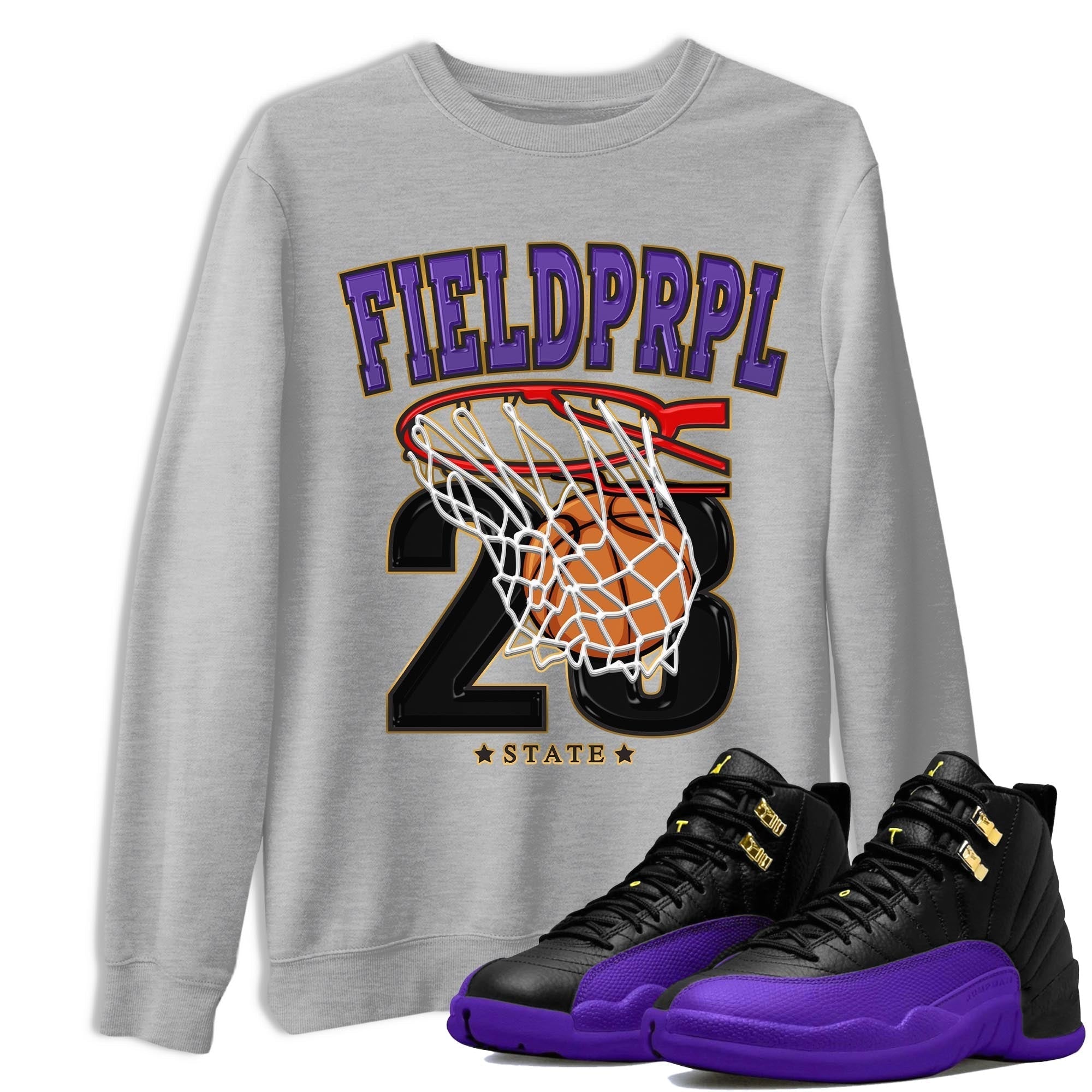 Basketball snkmatch Tee - Air Jordan 12 Field Purple