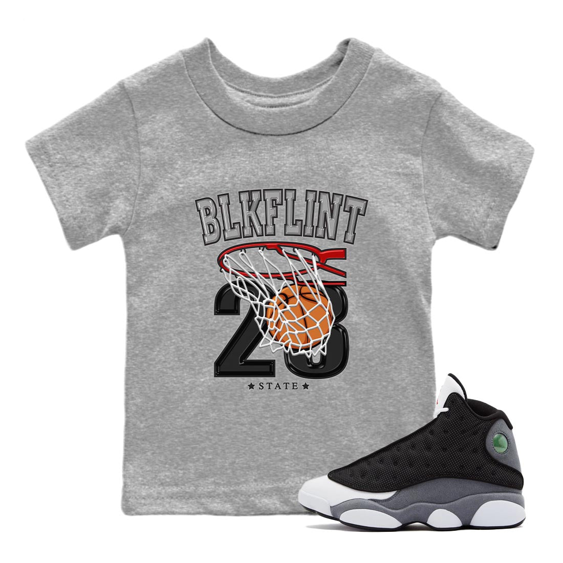 Basketball Kids Tops - Air Jordan 13 Black Flint