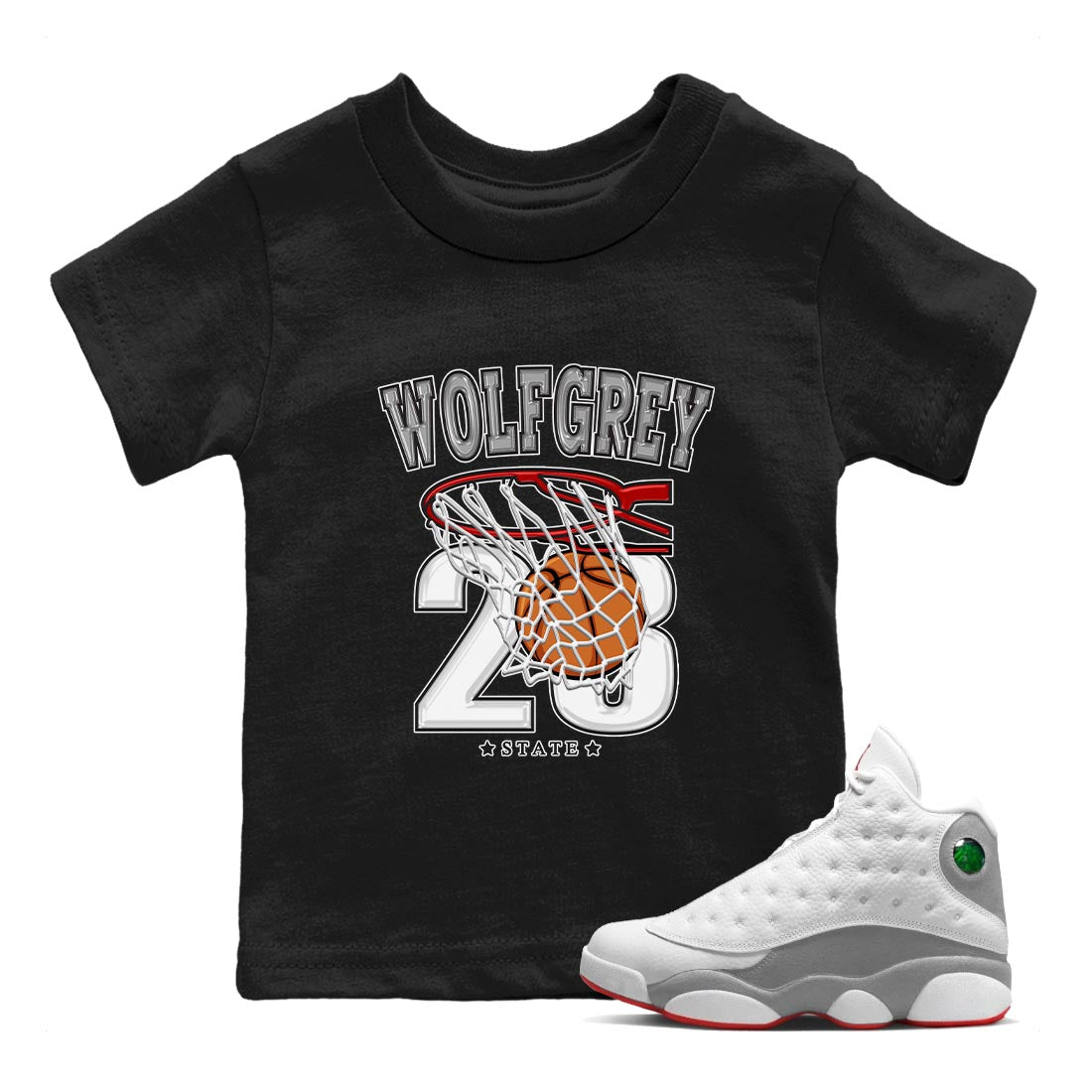 Basketball Kids Tops - Air Jordan 13 Wolf Grey