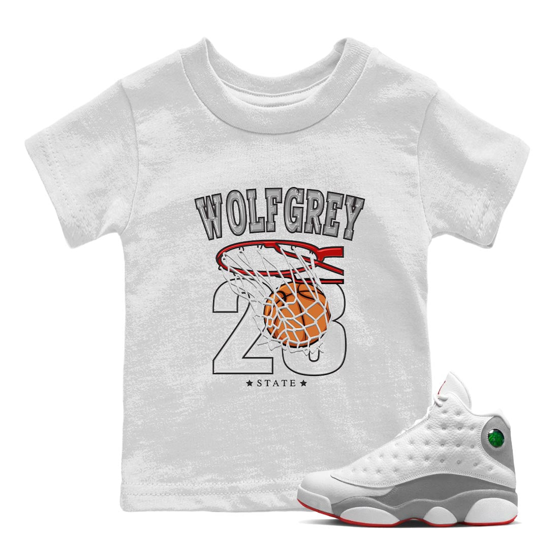 Basketball Kids Tops - Air Jordan 13 Wolf Grey