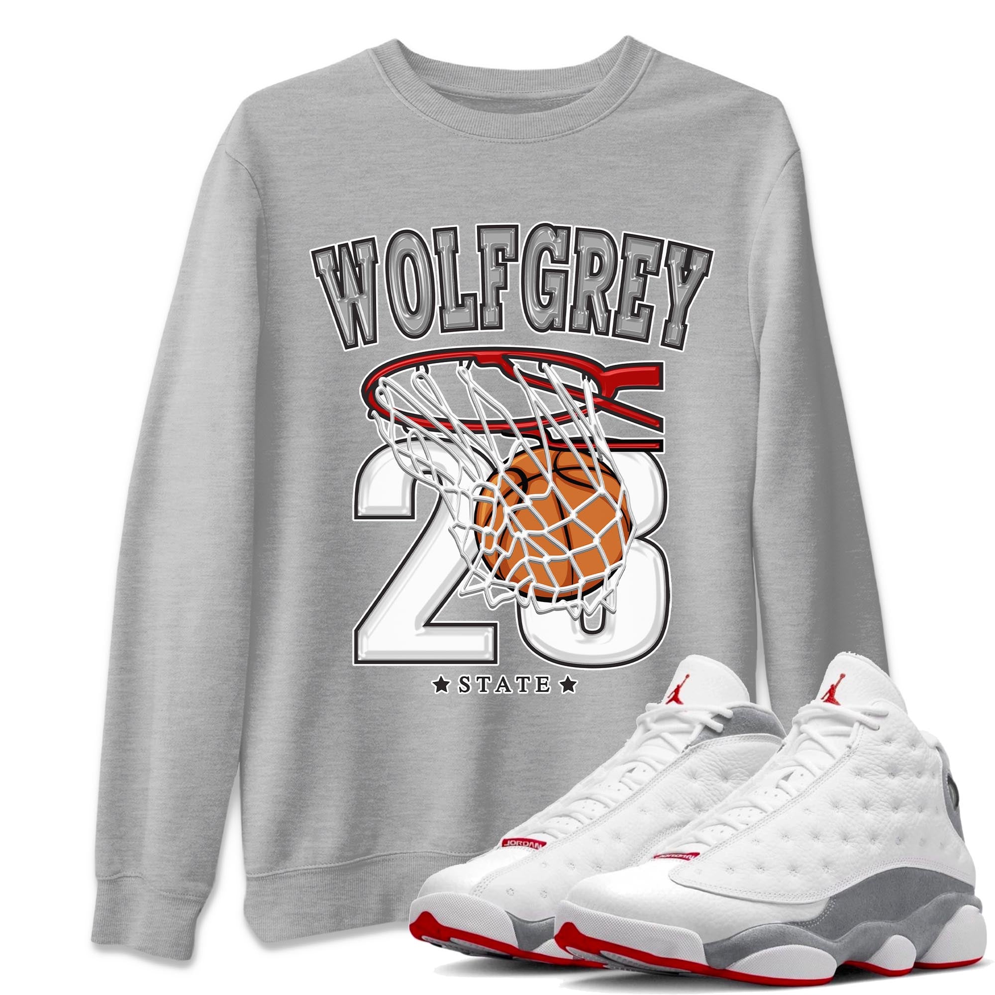 Basketball Unisex Tops - Air Jordan 13 Wolf Grey
