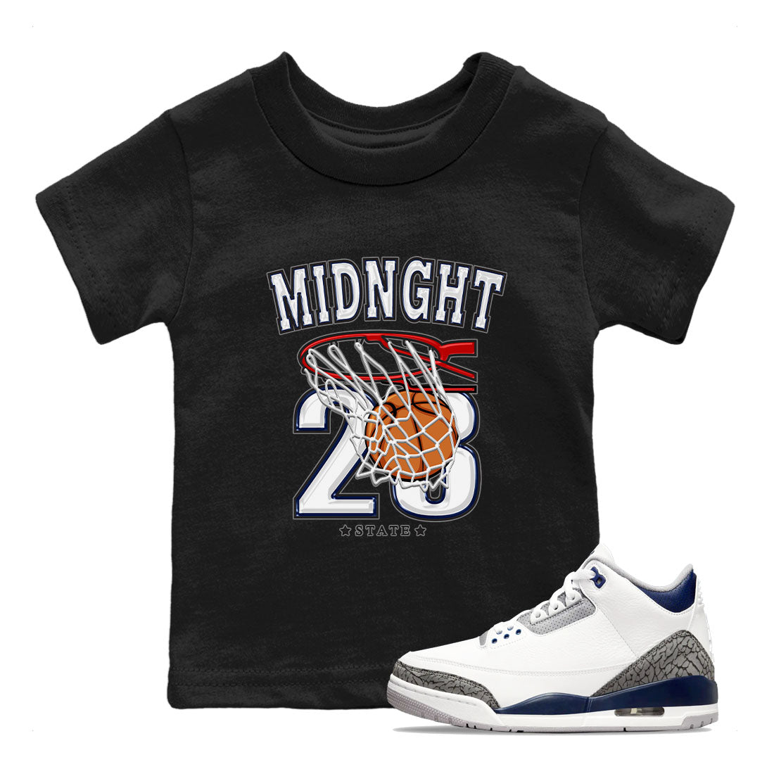 Basketball snkmatch Tees Kids - Air Jordan 3 Midnight Navy 2023