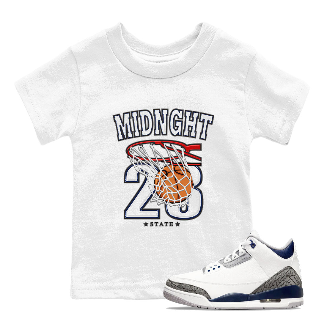 Basketball snkmatch Tees Kids - Air Jordan 3 Midnight Navy 2023