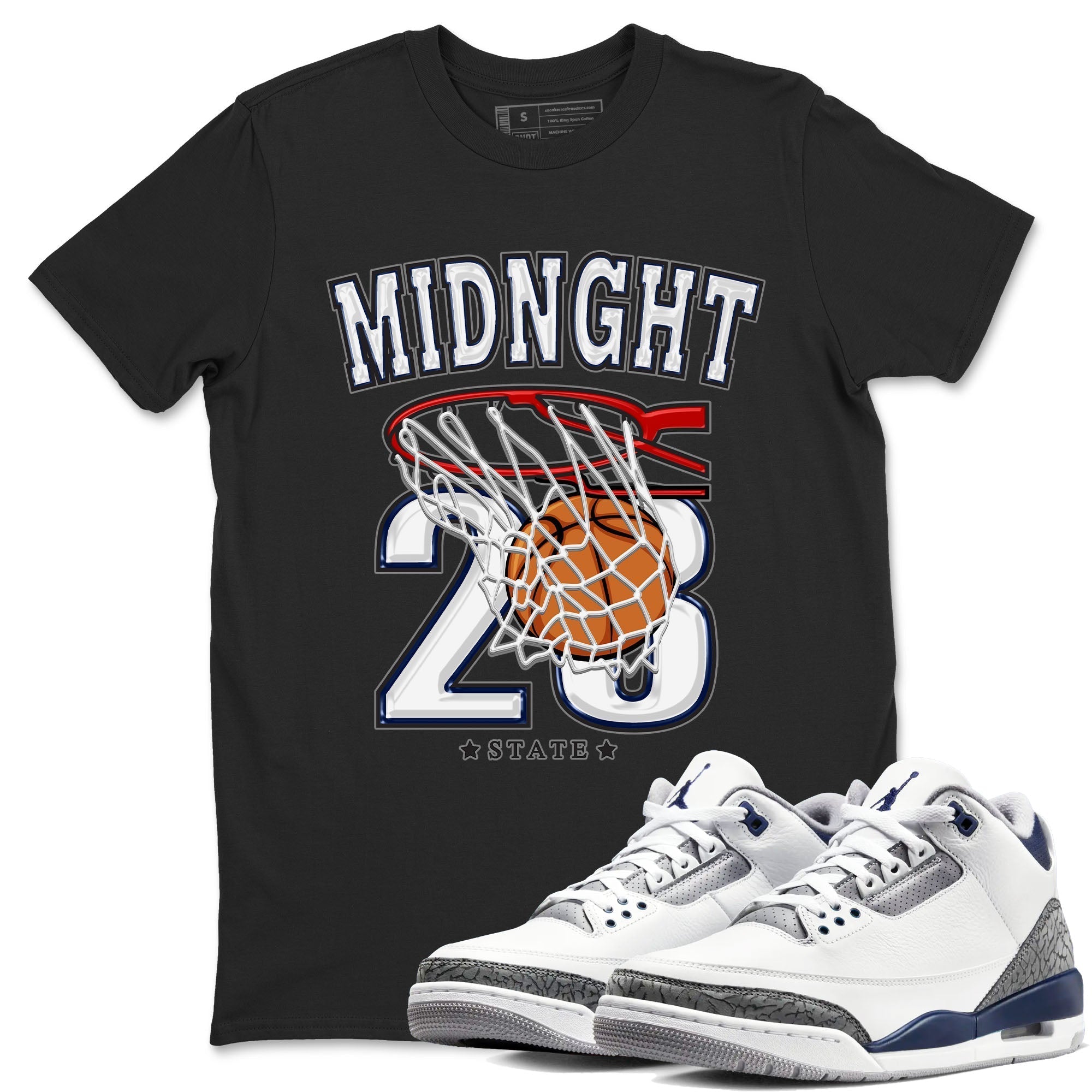 Basketball snkmatch Tees - Air Jordan 3 Midnight Navy 2023