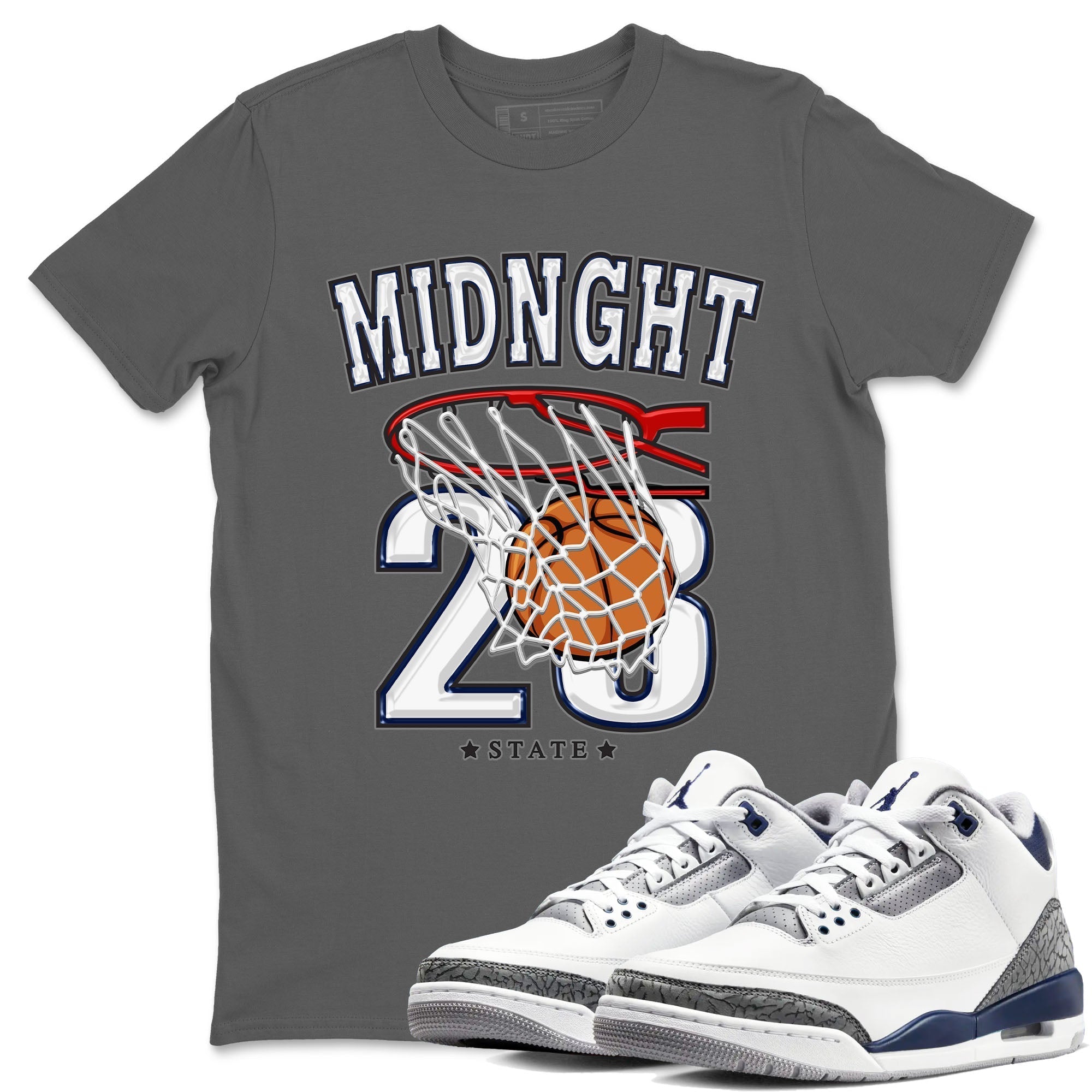 Basketball snkmatch Tees - Air Jordan 3 Midnight Navy 2023