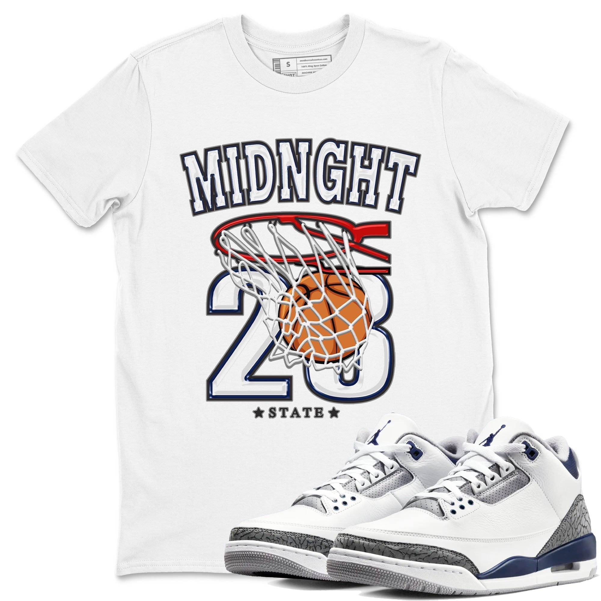 Basketball snkmatch Tees - Air Jordan 3 Midnight Navy 2023