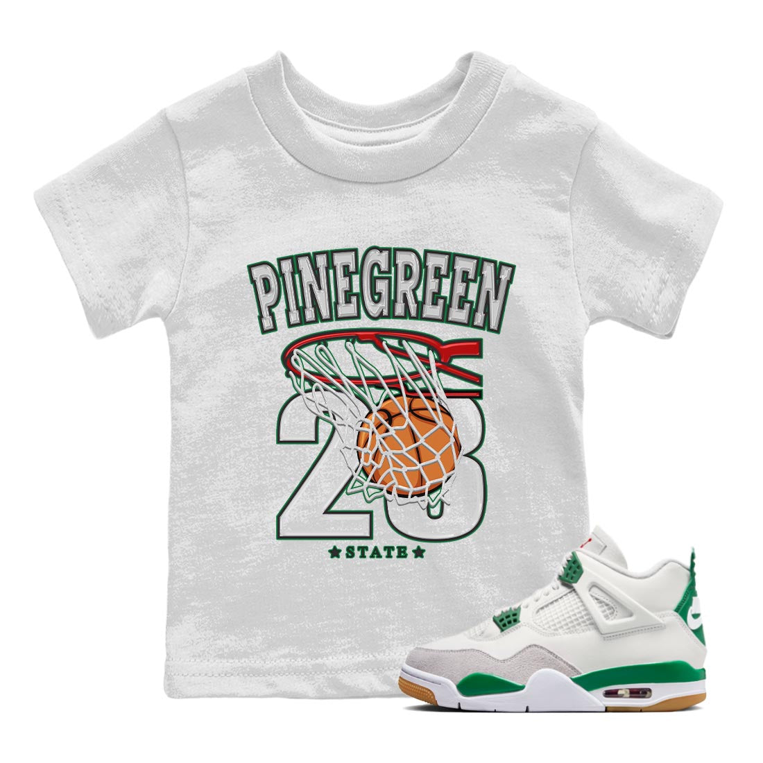 Basketball Kids Tops - Air Jordan 4 Pine Green