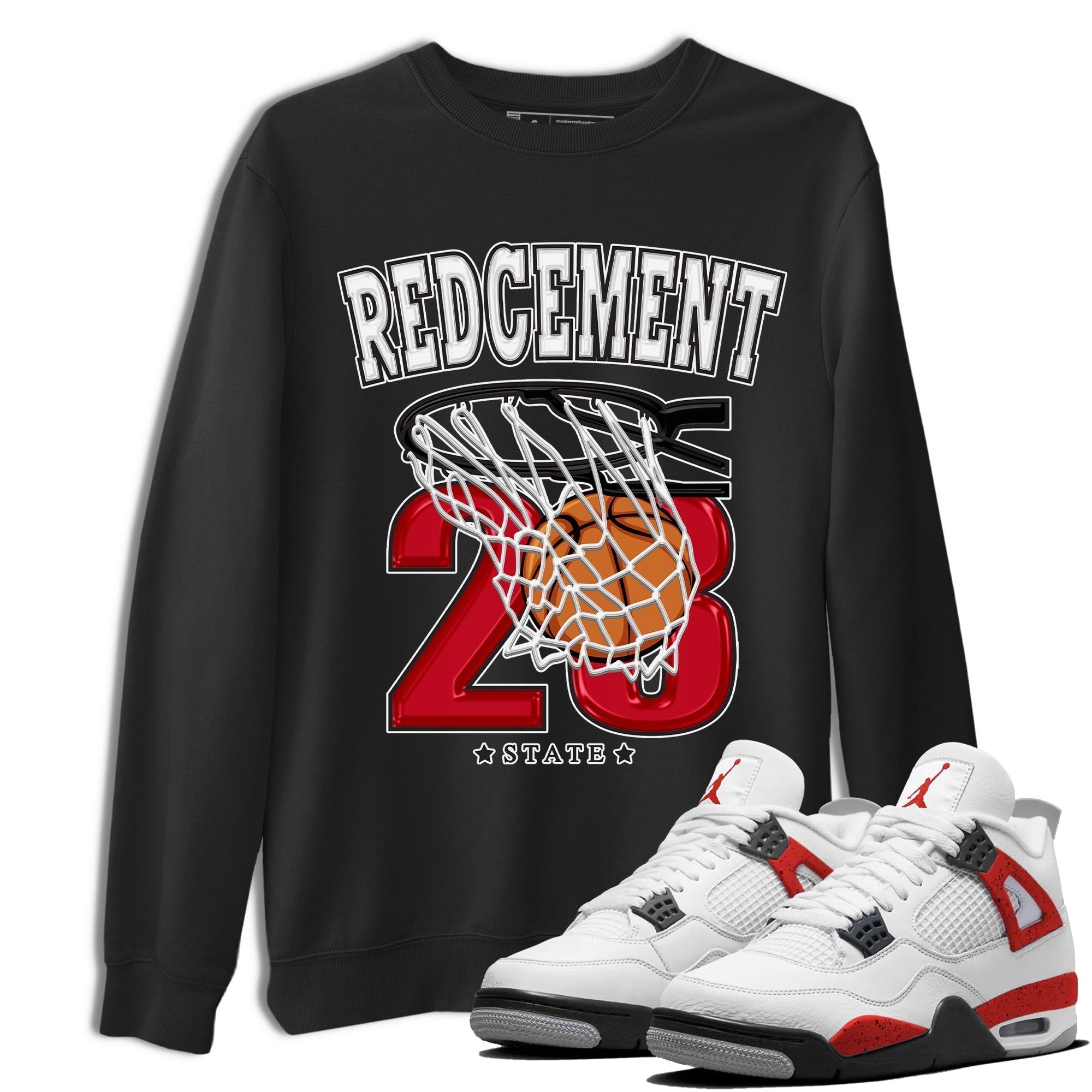 Basketball snkmatch Tee - Air Jordan 4 Red Cement