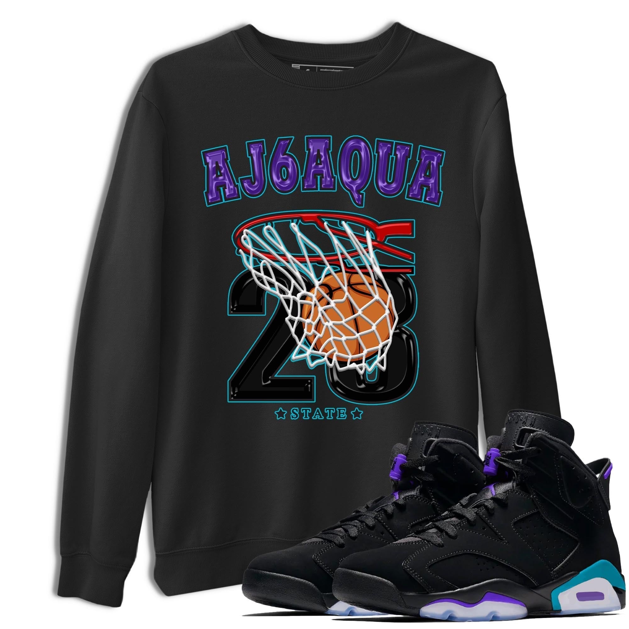 Basketball snkmatch Tee - Air Jordan 6 Aqua