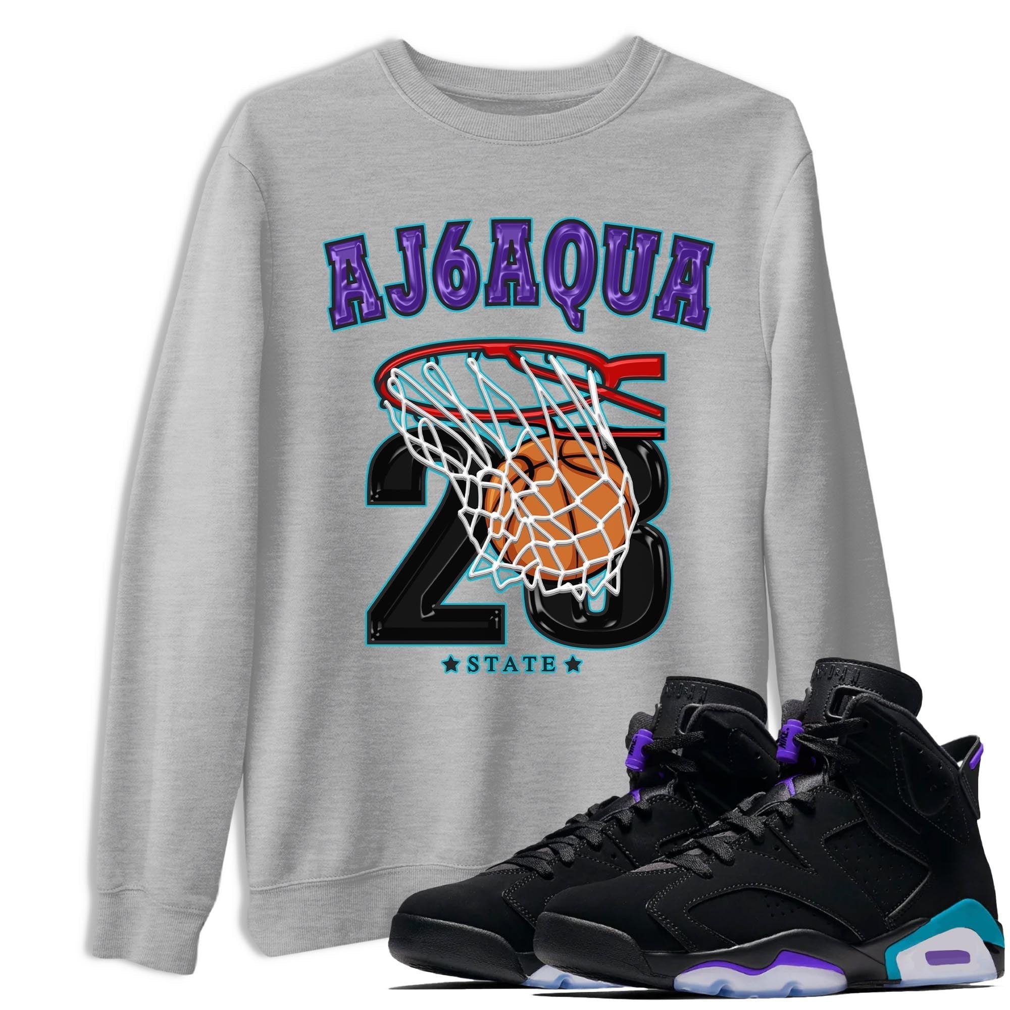 Basketball snkmatch Tee - Air Jordan 6 Aqua