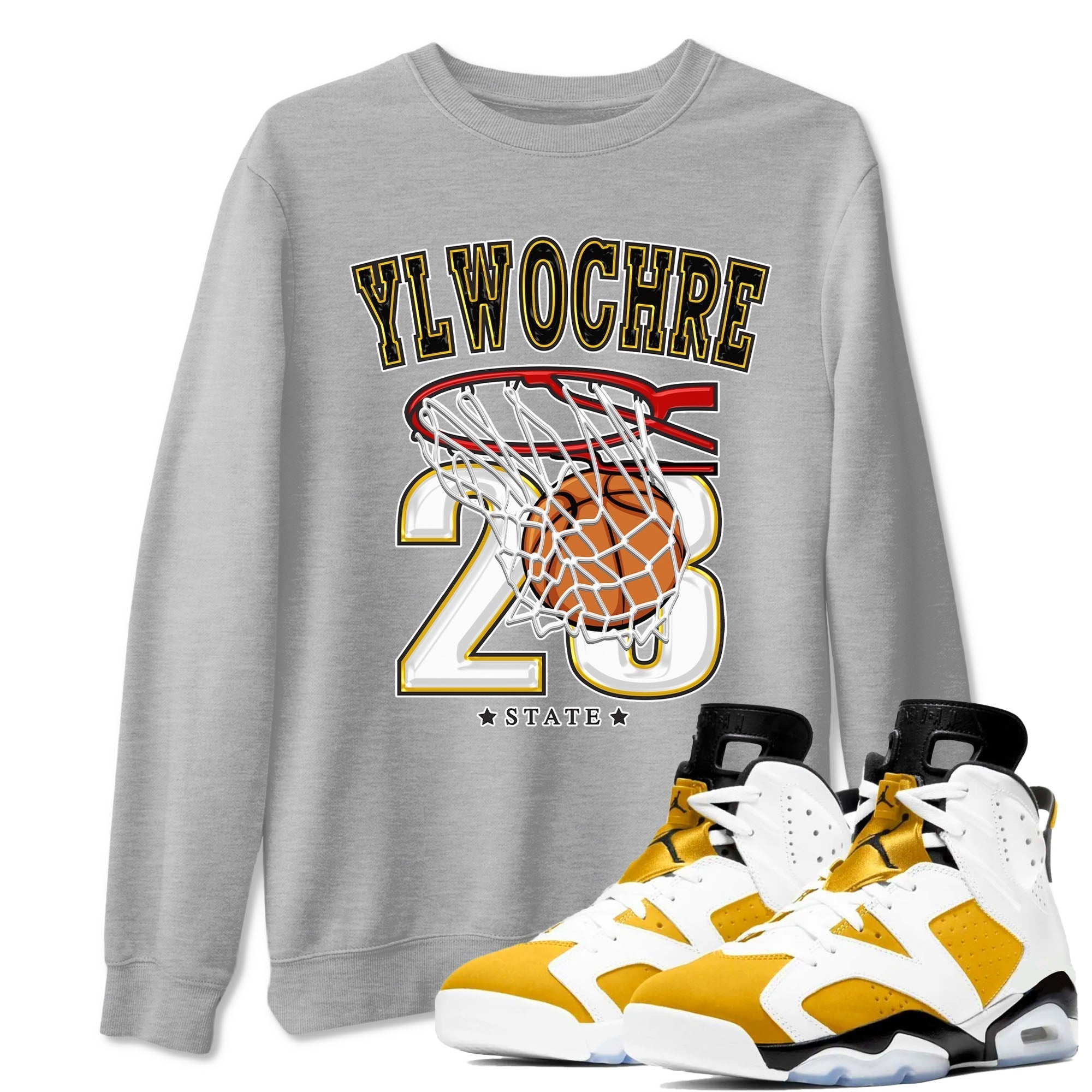 Basketball snkmatch Tees - Air Jordan 6 Yellow Ochre