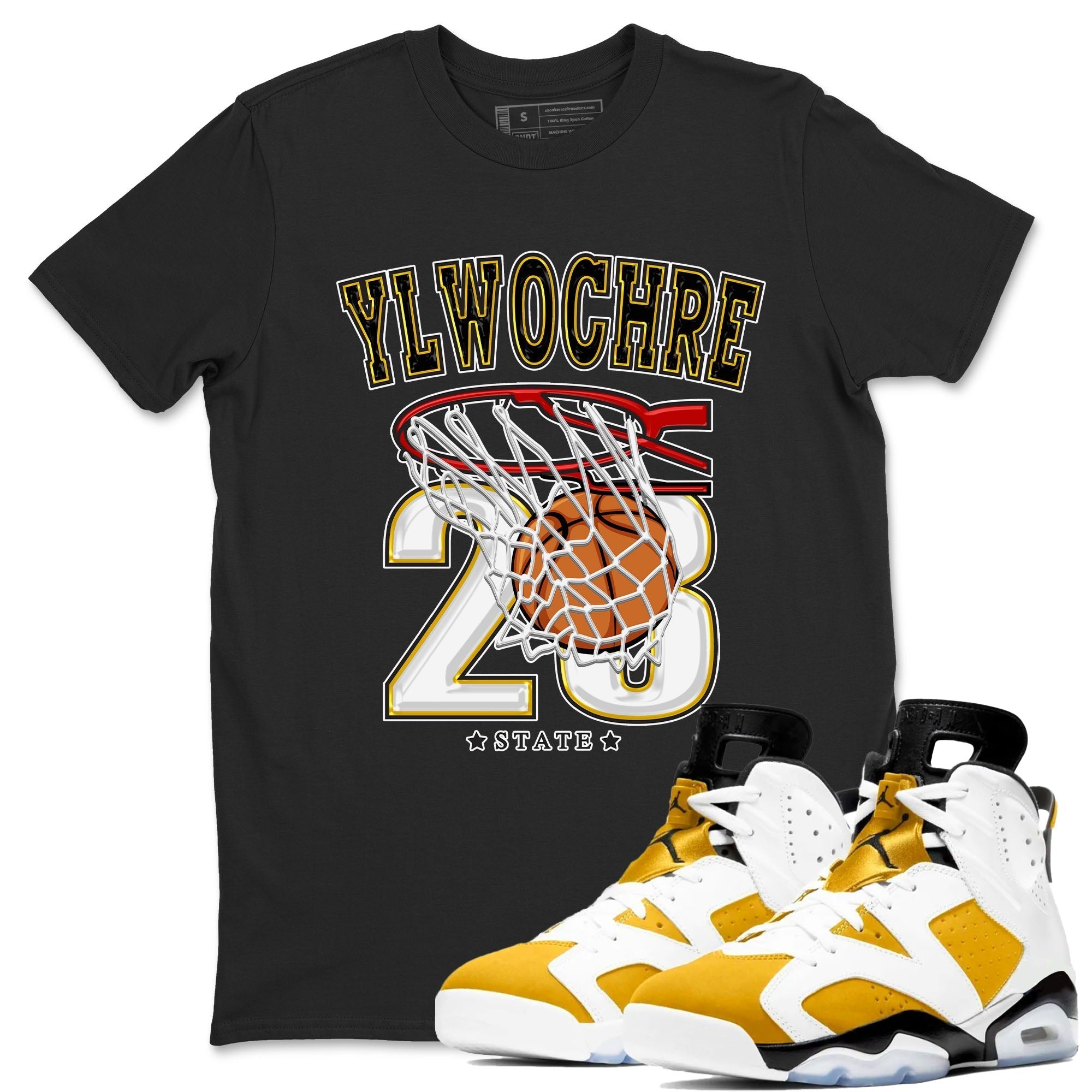Basketball snkmatch Tees - Air Jordan 6 Yellow Ochre